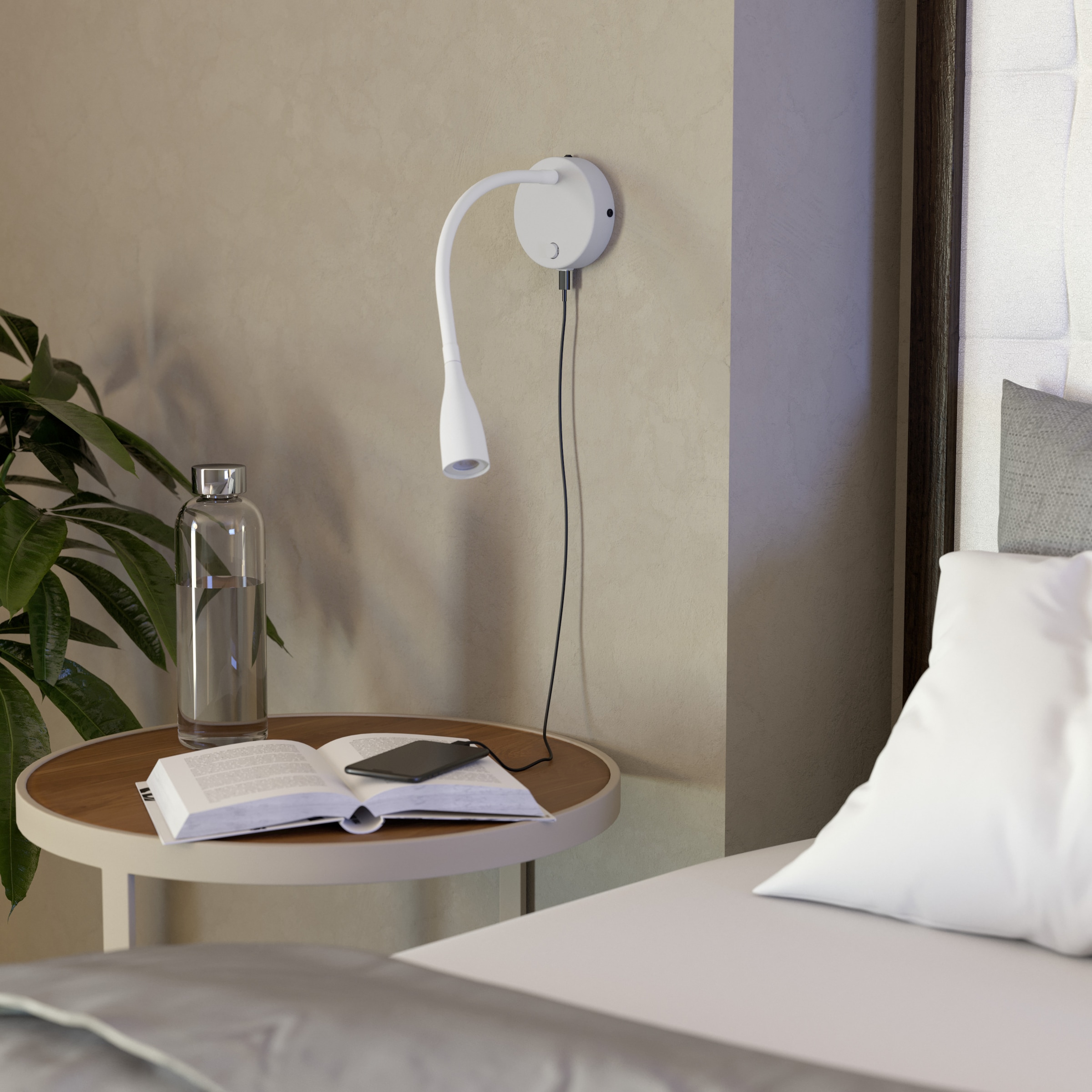 EGLO Wandleuchte »OLIVANDINO 1 Wandlampe - Stahl - LED - 3,8W - IP20« LED-Modul 1 Stk. Warmweiß Wandstrahler, Wandspot, Wohnzimmer, Flur, Schlafzimmer, Ø11 x AL43 cm