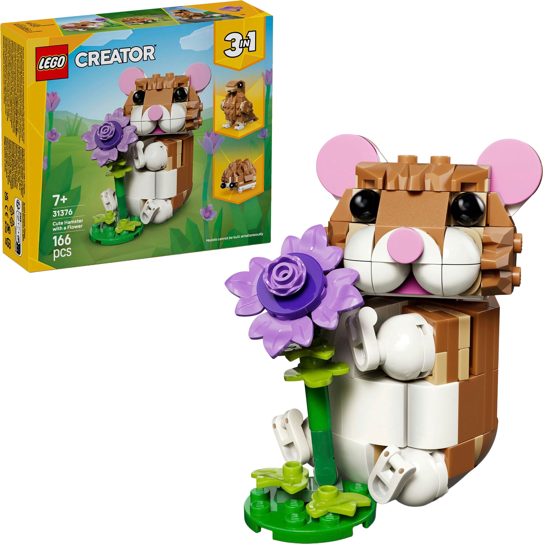 LEGO® Konstruktionsspielsteine »Niedlicher Hamster mit Blume (31376), LEGO Creator« Made in Europe