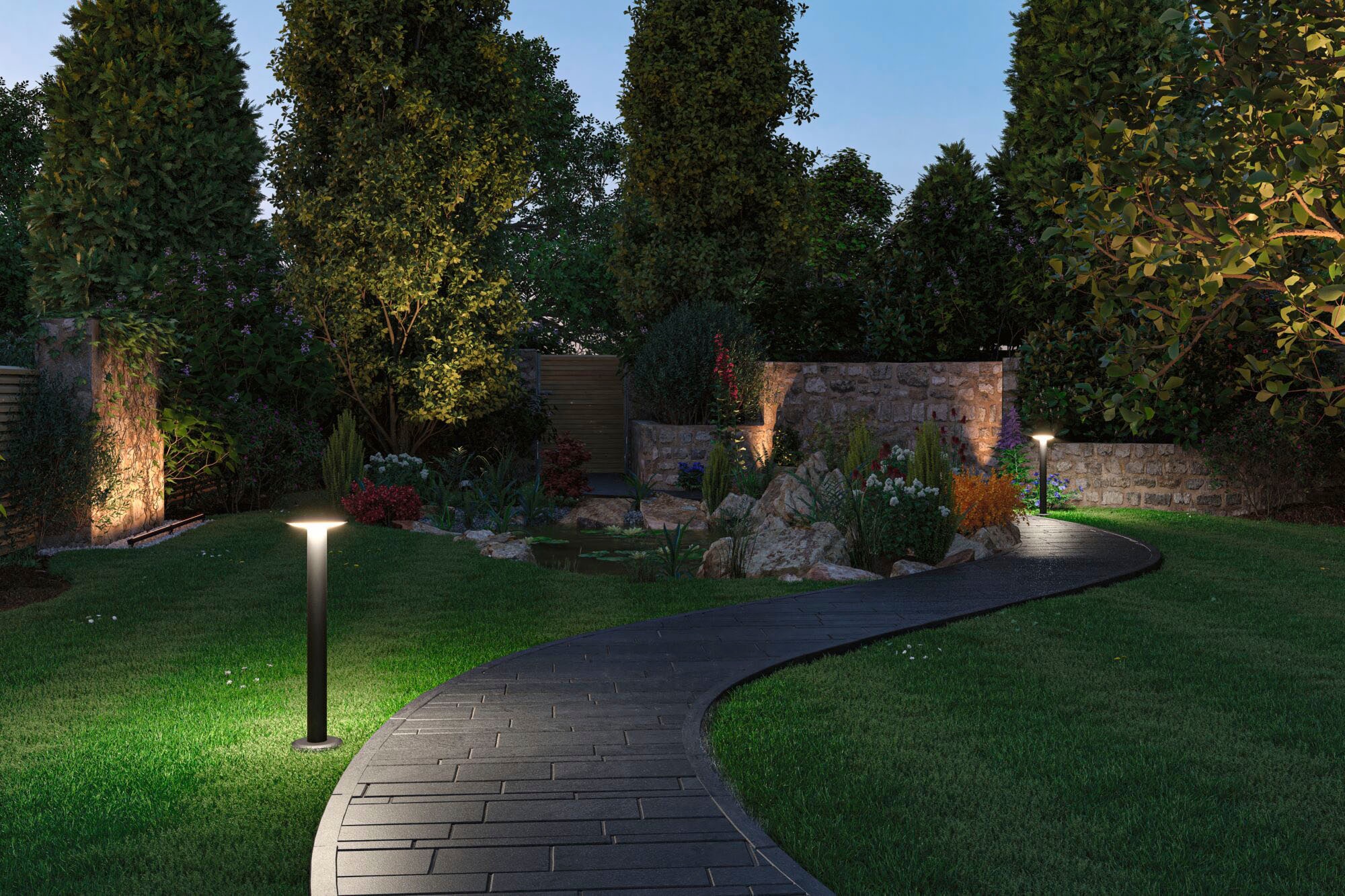 Paulmann LED Pollerleuchte »Outdoor Plug & Shine Plate RGBW IP44«, 1 flammig, ZigBee, IP44 RGBW