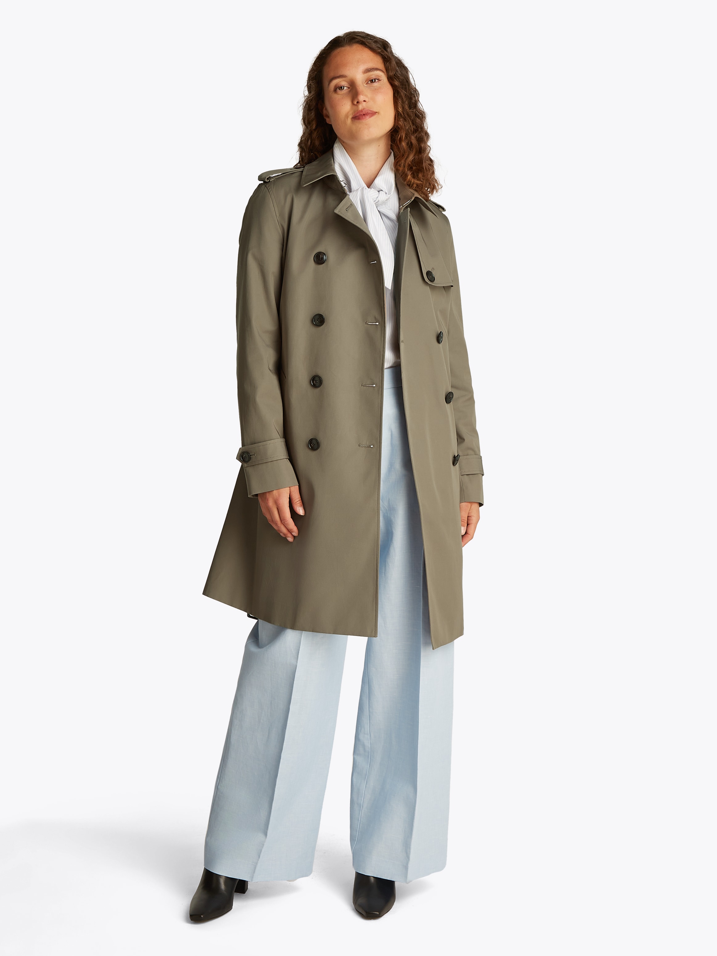 Tommy Hilfiger Trenchcoat »COTTON DB SLIM FIT TRENCH«, mit den typischen Trenchdetails