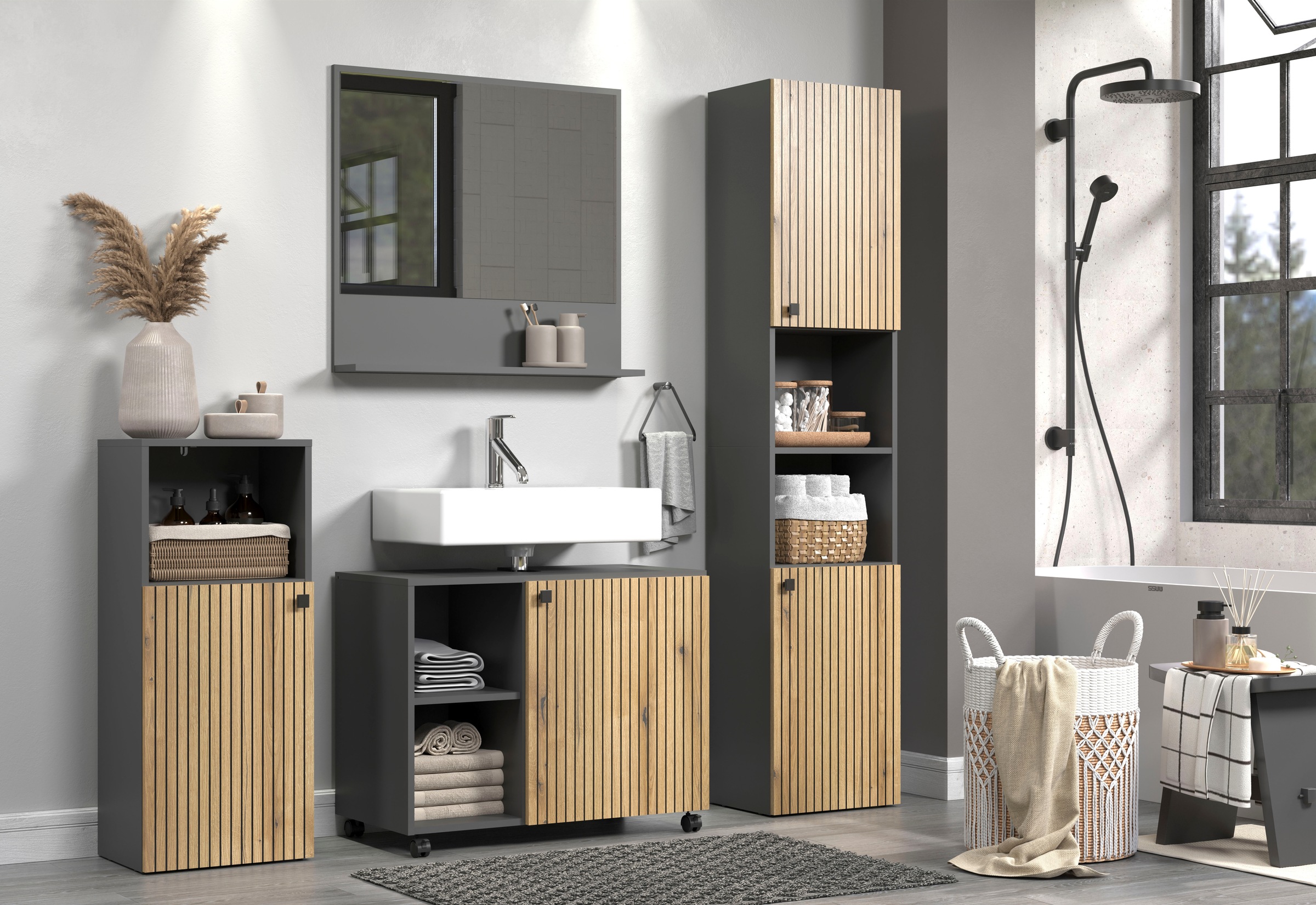 welltime Unterschrank »Amrum« Standschrank mit 1 Tür & 1 Fach - (B/T/H) 40/31/95 cm