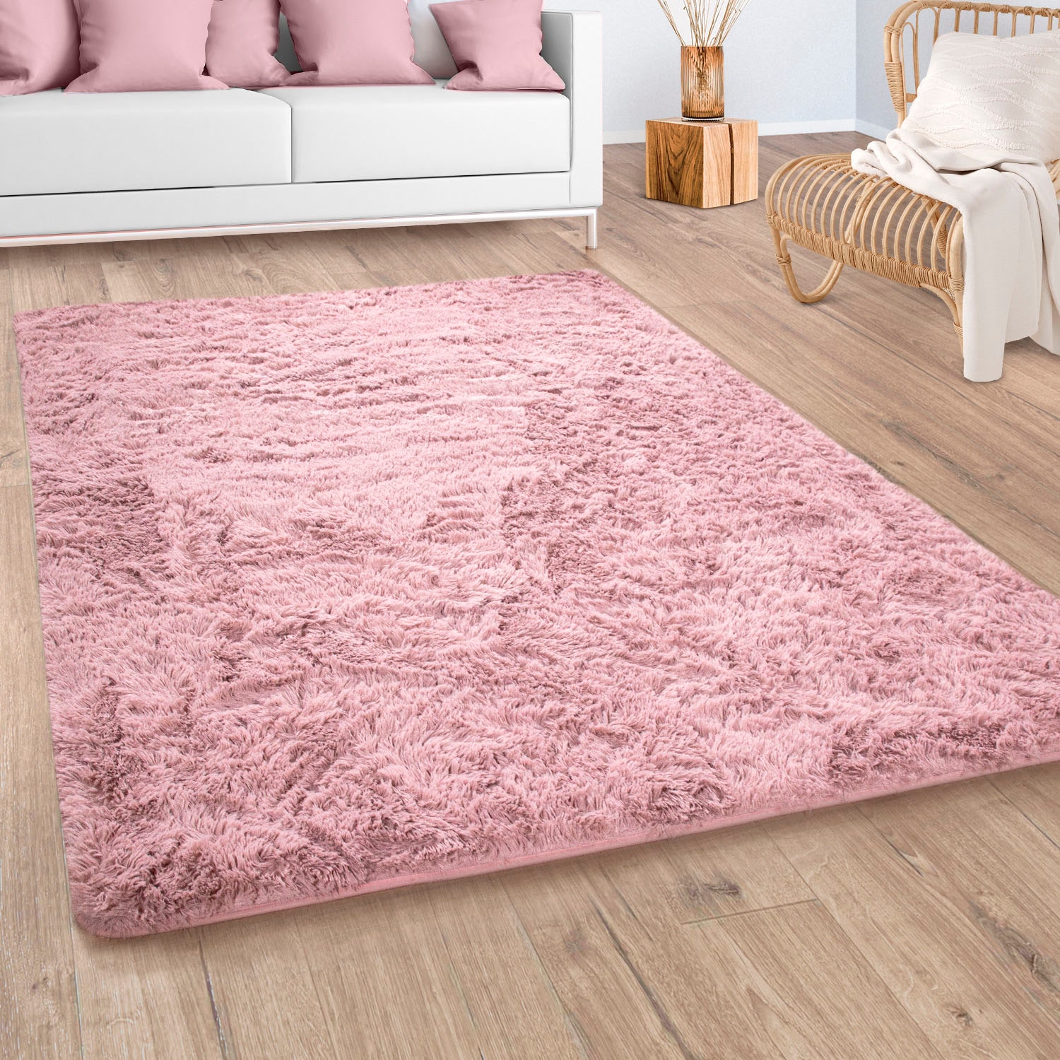 Paco Home Hochflor-Teppich »Silky 591«, rechteckig, Uni-Farben, besonders  weich und kuschelig online bei OTTO