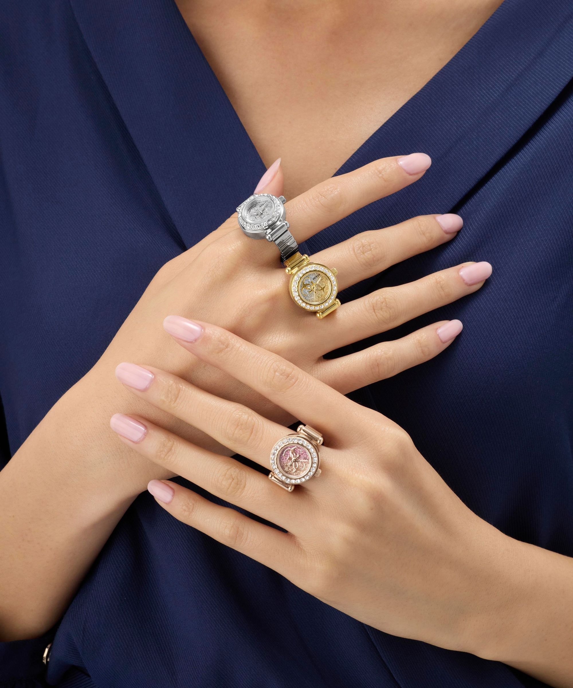 Guess Quarzuhr »ANNA« Armbanduhr, Damenuhr, Edelstahlarmband, analog