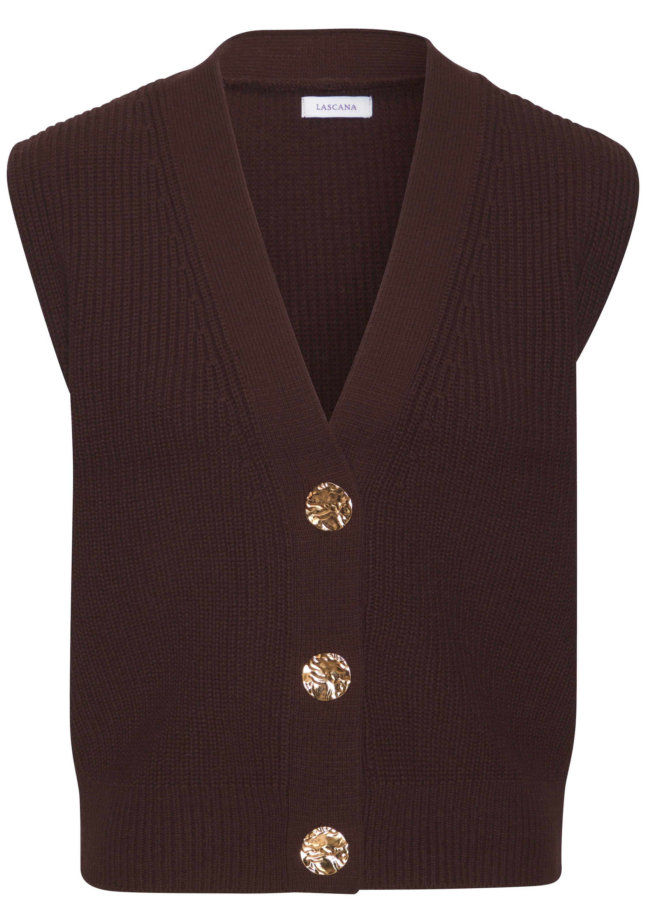 LASCANA Strickweste, mit goldenen Knöpfen, Pullunder, modisch