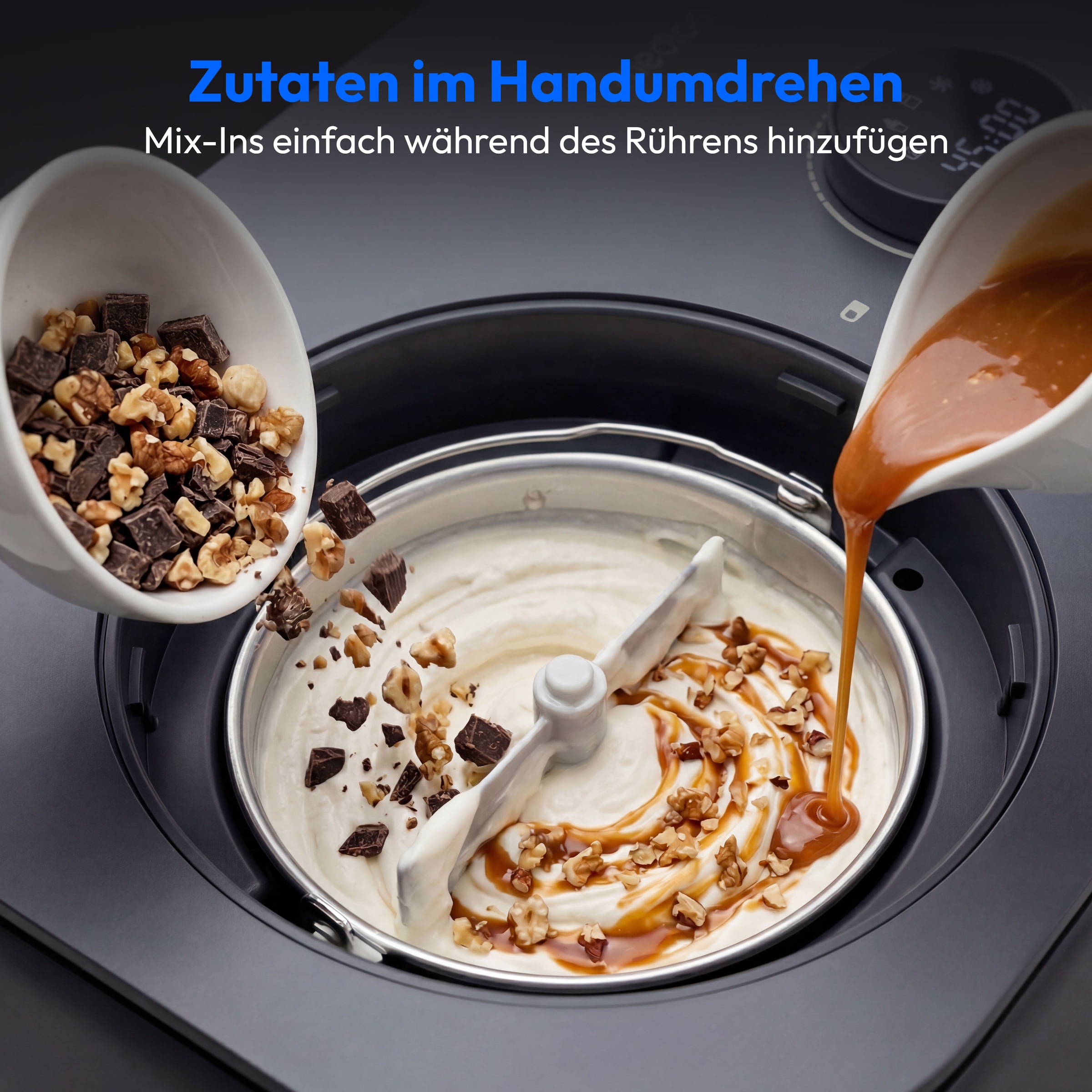 Medion® Eismaschine »MD 100116« 1 l 100 W Mixen, Eis, Joghurt oder Slush zubereiten, Eis nachkühlen