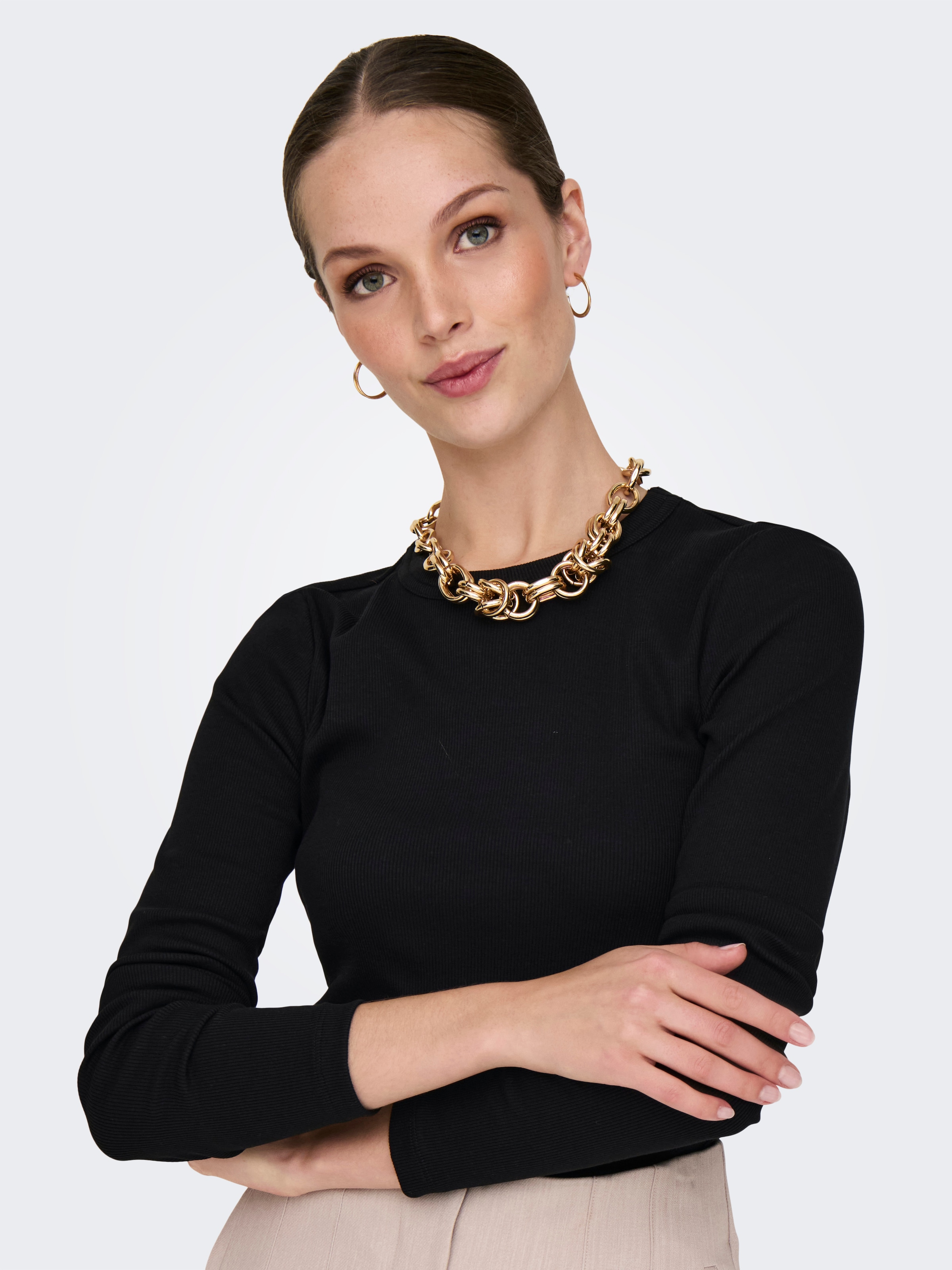 ONLY Langarmshirt »ONLVAL L/S O-NECK TOP CC JRS«