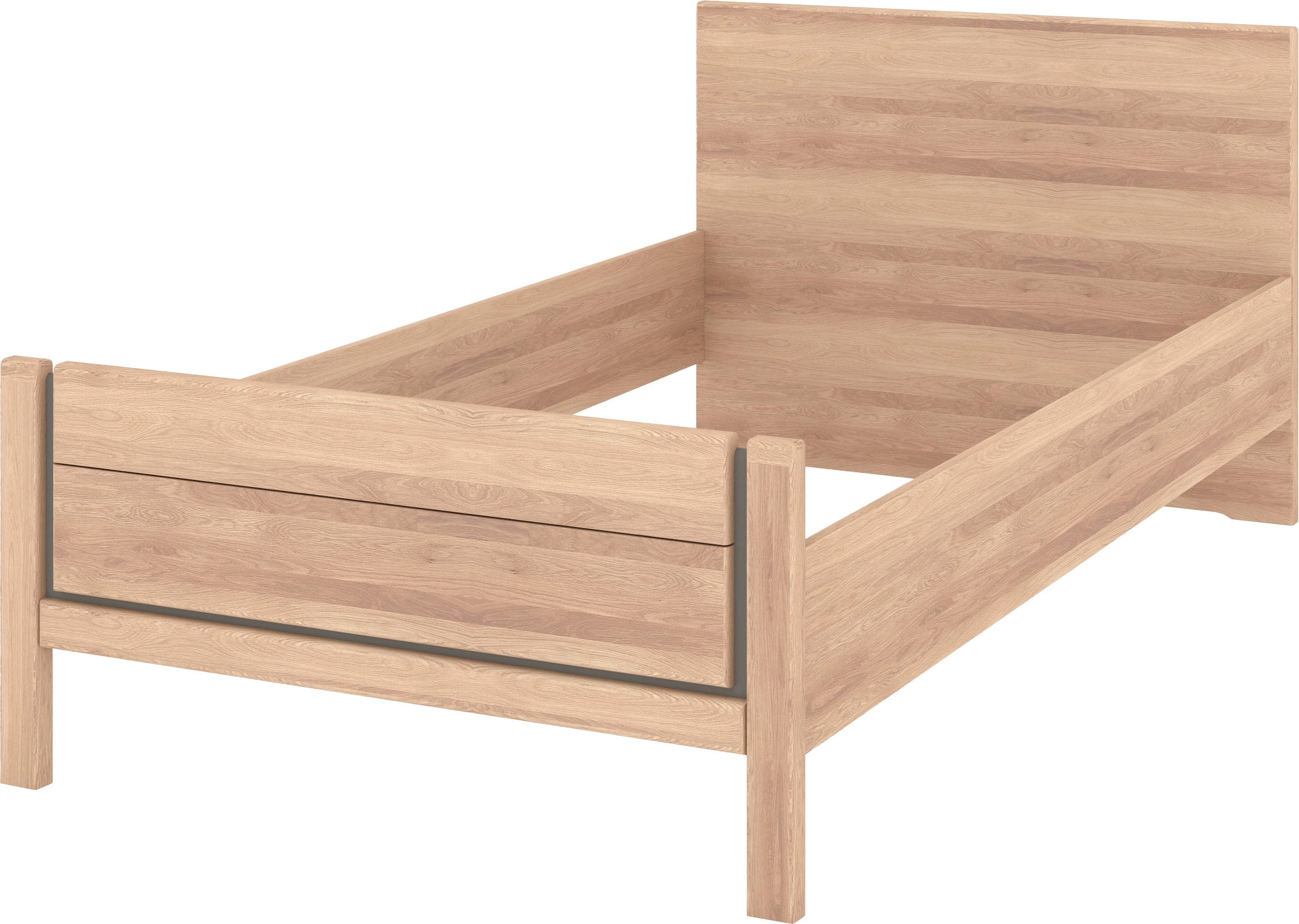 Musterring Holzbett »Sorrent, Bettgestell, Bettrahmen, teilmassiv Eiche«, (MADE IN GERMANY), Eiche teilmassiv, Liegehöhenverstellung, Stollenfußteil