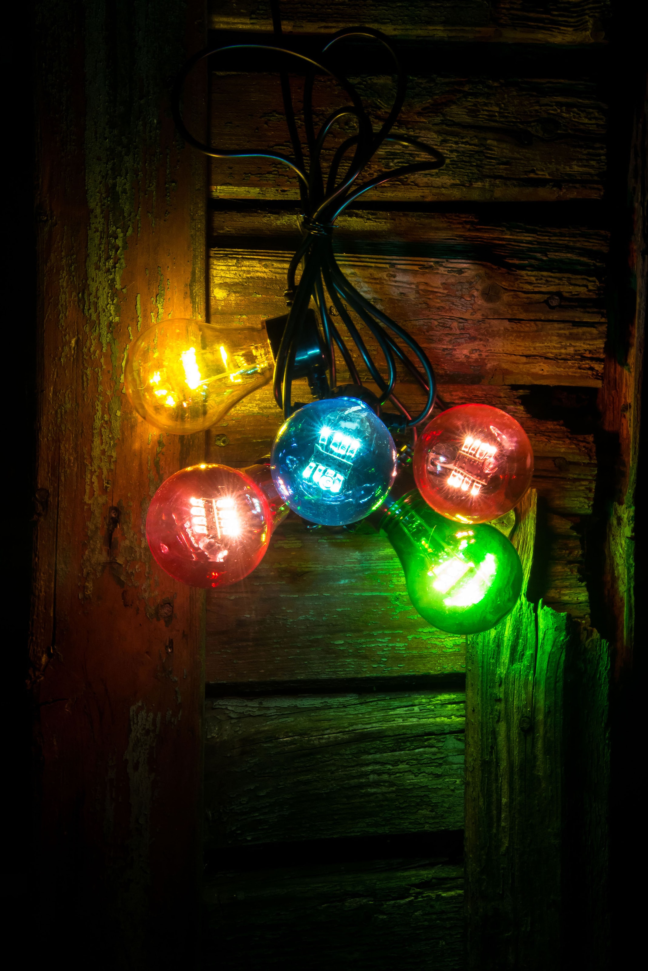 KONSTSMIDE LED-Lichterkette »Weihnachtsdeko aussen«, 5 St.-flammig, LED  Biergartenkette, 5 bunte Birnen / 40 warm weiße Dioden im OTTO Online Shop | Lichterketten