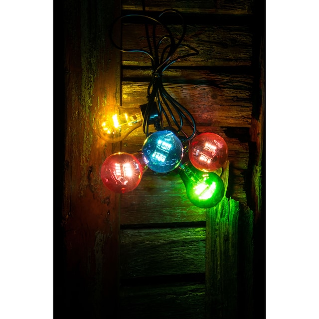 KONSTSMIDE LED-Lichterkette »Weihnachtsdeko aussen«, 5 St.-flammig, LED  Biergartenkette, 5 bunte Birnen / 40 warm weiße Dioden im OTTO Online Shop