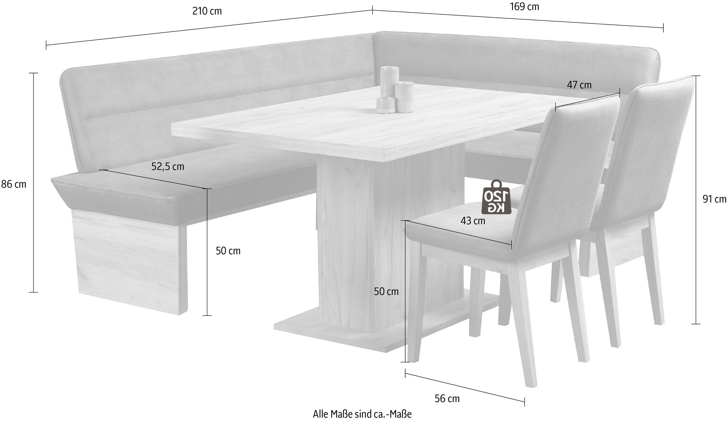 Home affaire Eckbankgruppe »Beluna + Cross«, (4 tlg.)