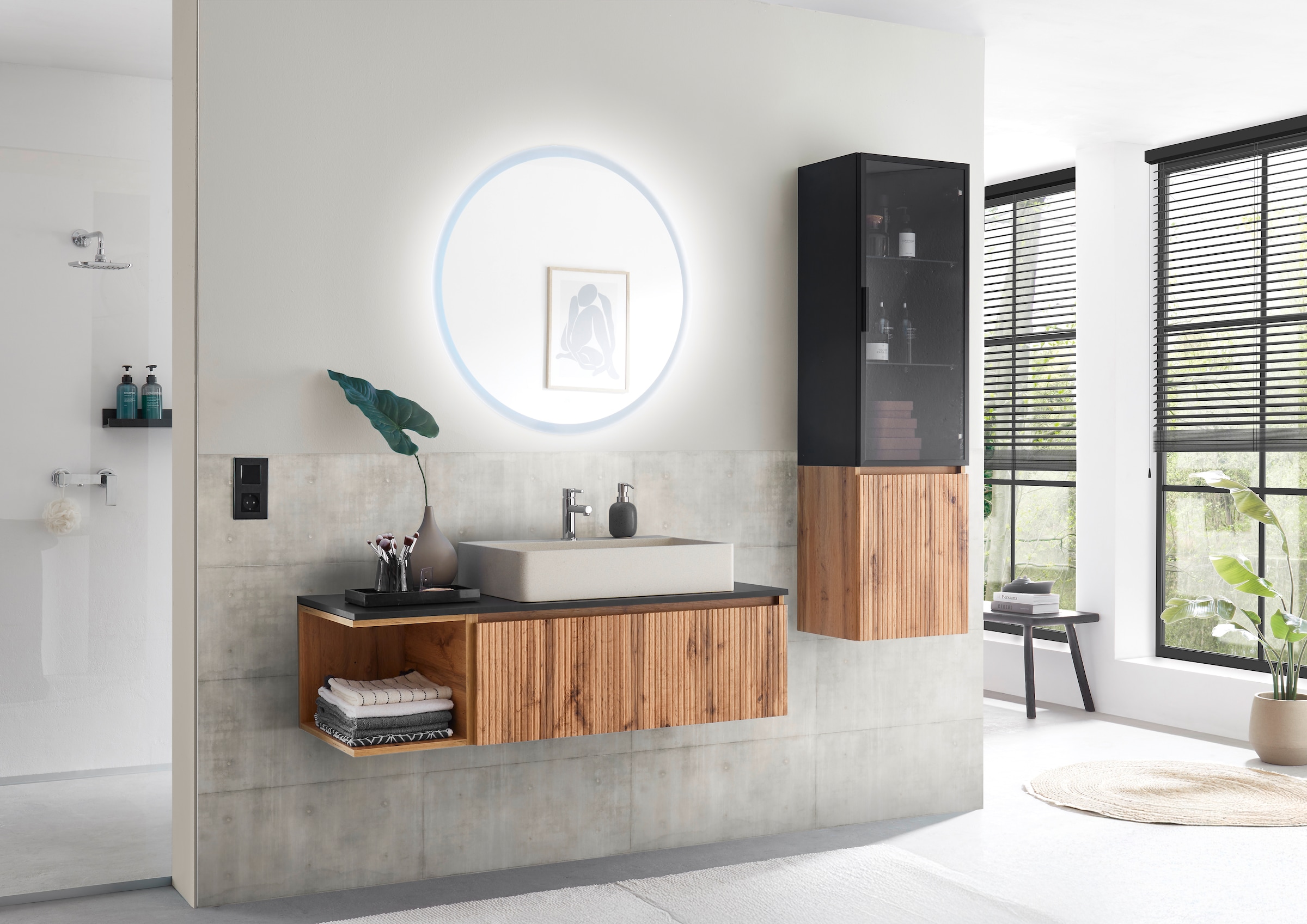 BASIC by Balculina Hochschrank »Loris BxHxT 40x140x32 cm« 1 Stk. tlg. Breite 40cm, Softclose, Glastür