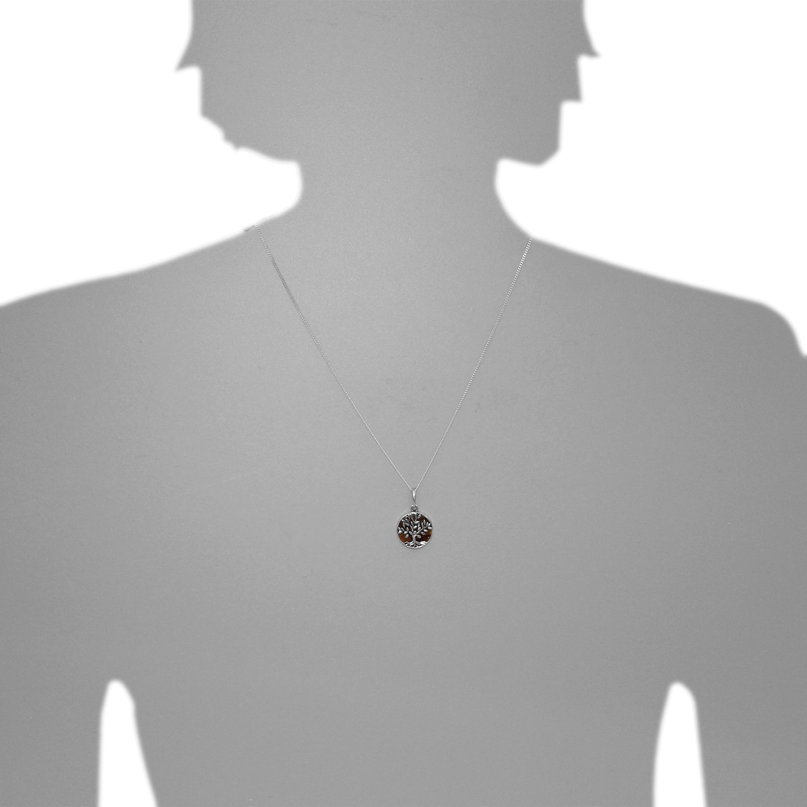 OSTSEE-SCHMUCK Kettenanhänger »- Lebensbaum 17 mm - Silber 925/000 - Bernstein«