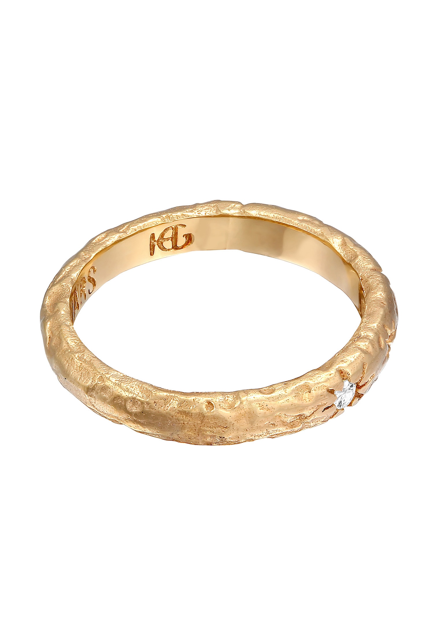 HAZE & GLORY Silberring »Ring Bandring Topas Weiß 375 Gelbgold - Starlover«