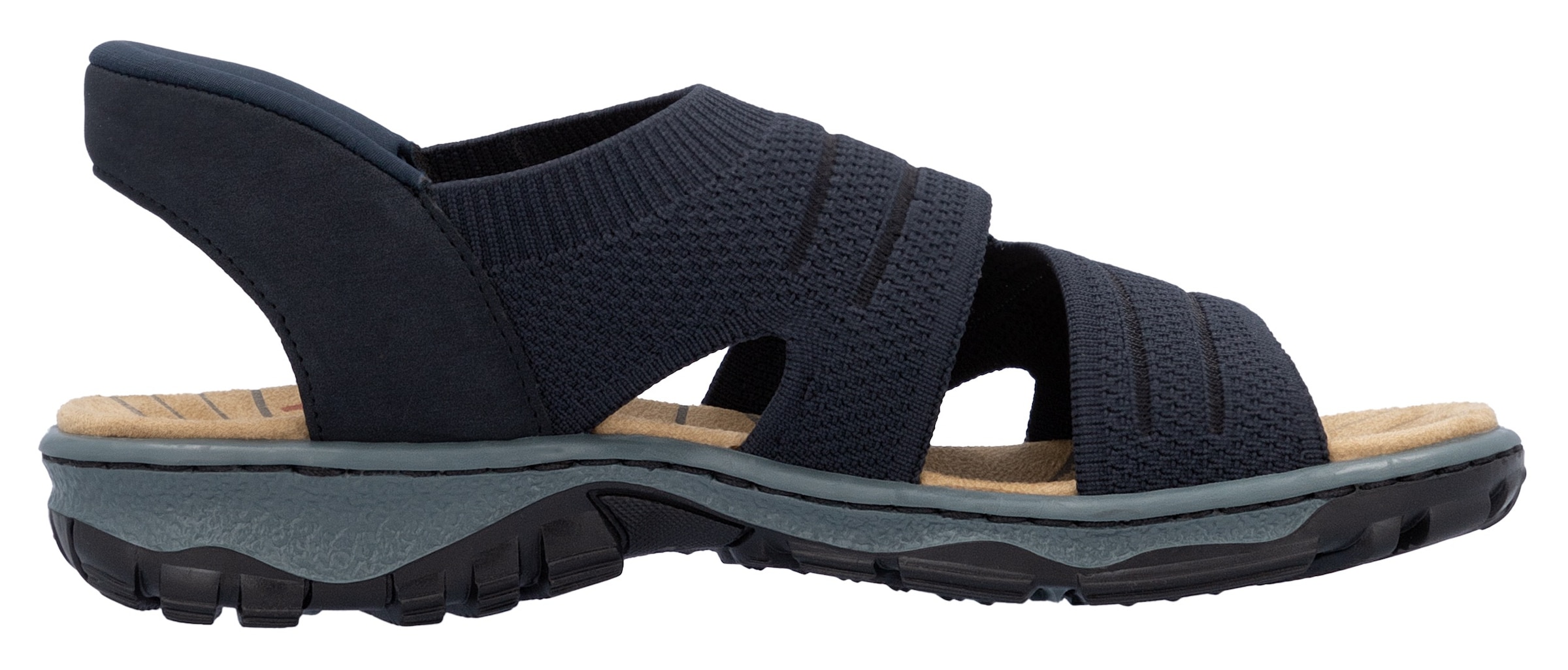 Rieker Sandale, Trekkingsandale, Outdoorsandale, Sommerschuh mit Elastik-Einschlupf