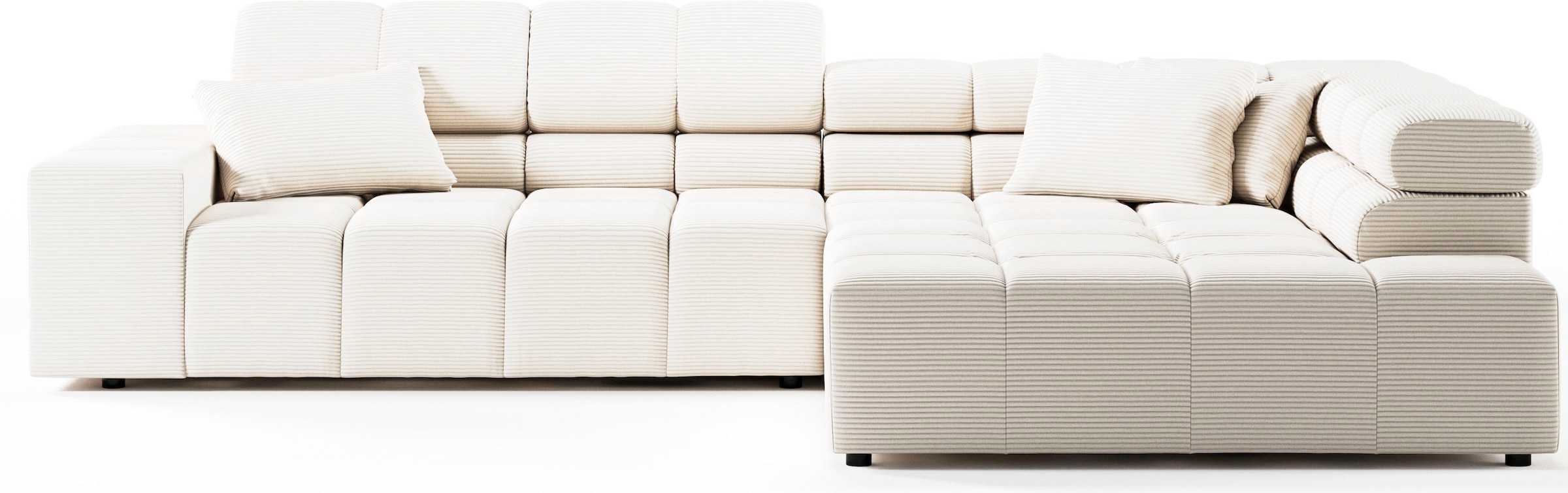 INOSIGN Ecksofa »Ancona incl. Kopfteilverstellung, Zierkissen Breite 319cm, L-Form«, wahlweise motorische Sitztiefenverstellung, auch in Cord + Easy Care