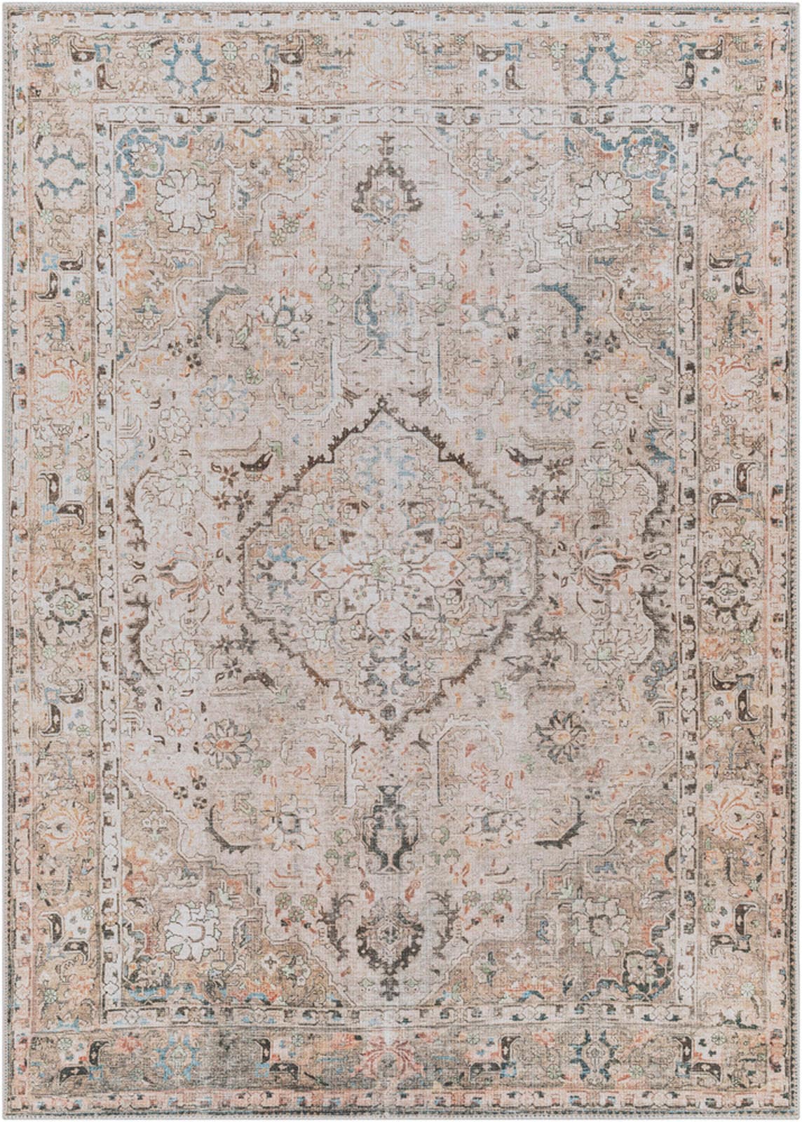 Livabliss Teppich »BAKU«, rechteckig, 4 mm Höhe, Maschinenwaschbar, Vintage Kurzflor Wohnzimmerteppich, Schlafzimmer