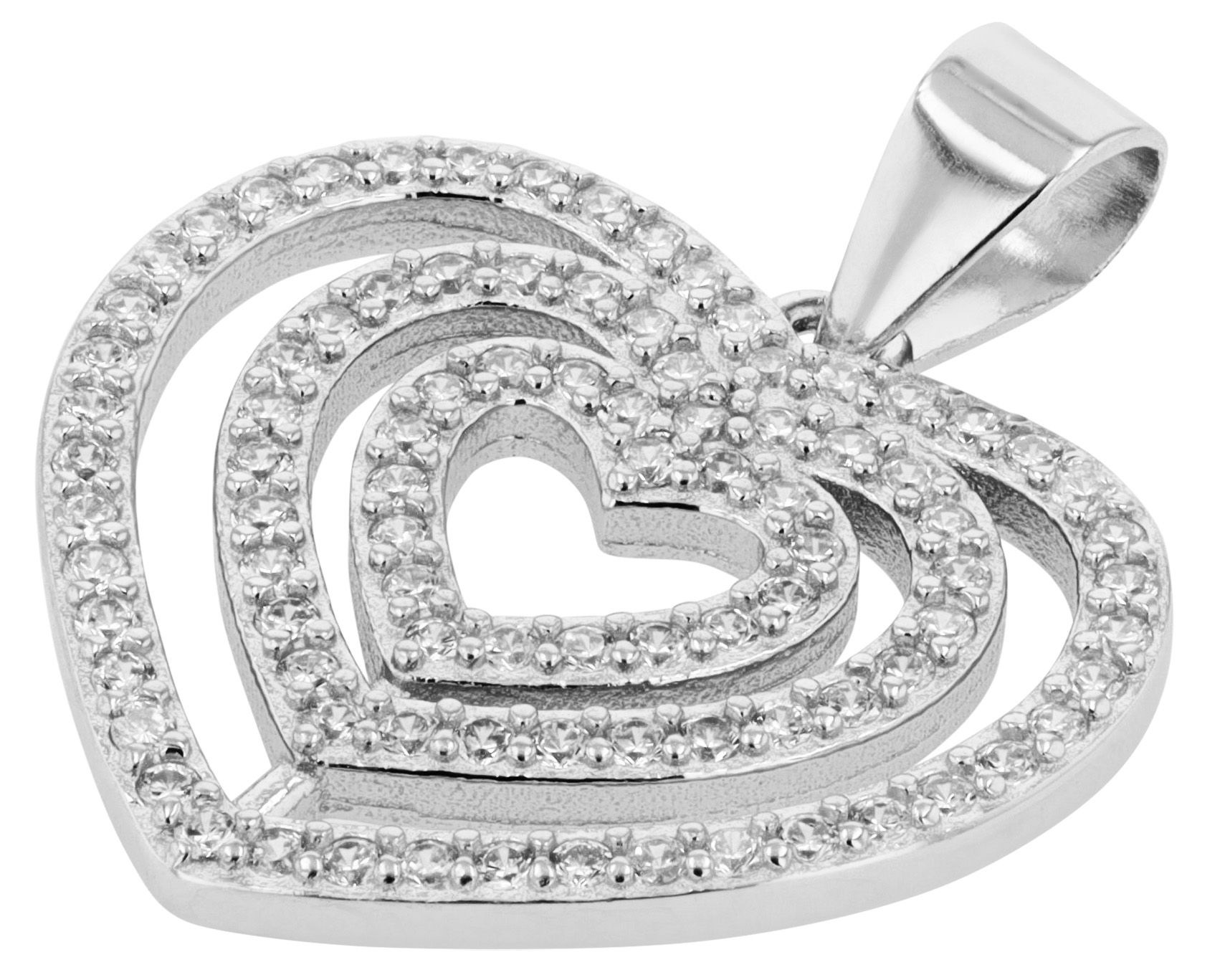 Adelia´s Herzanhänger »Damen Anhänger ¿ Herz Herzanhänger aus 925 Silber mit Zirkonia«
