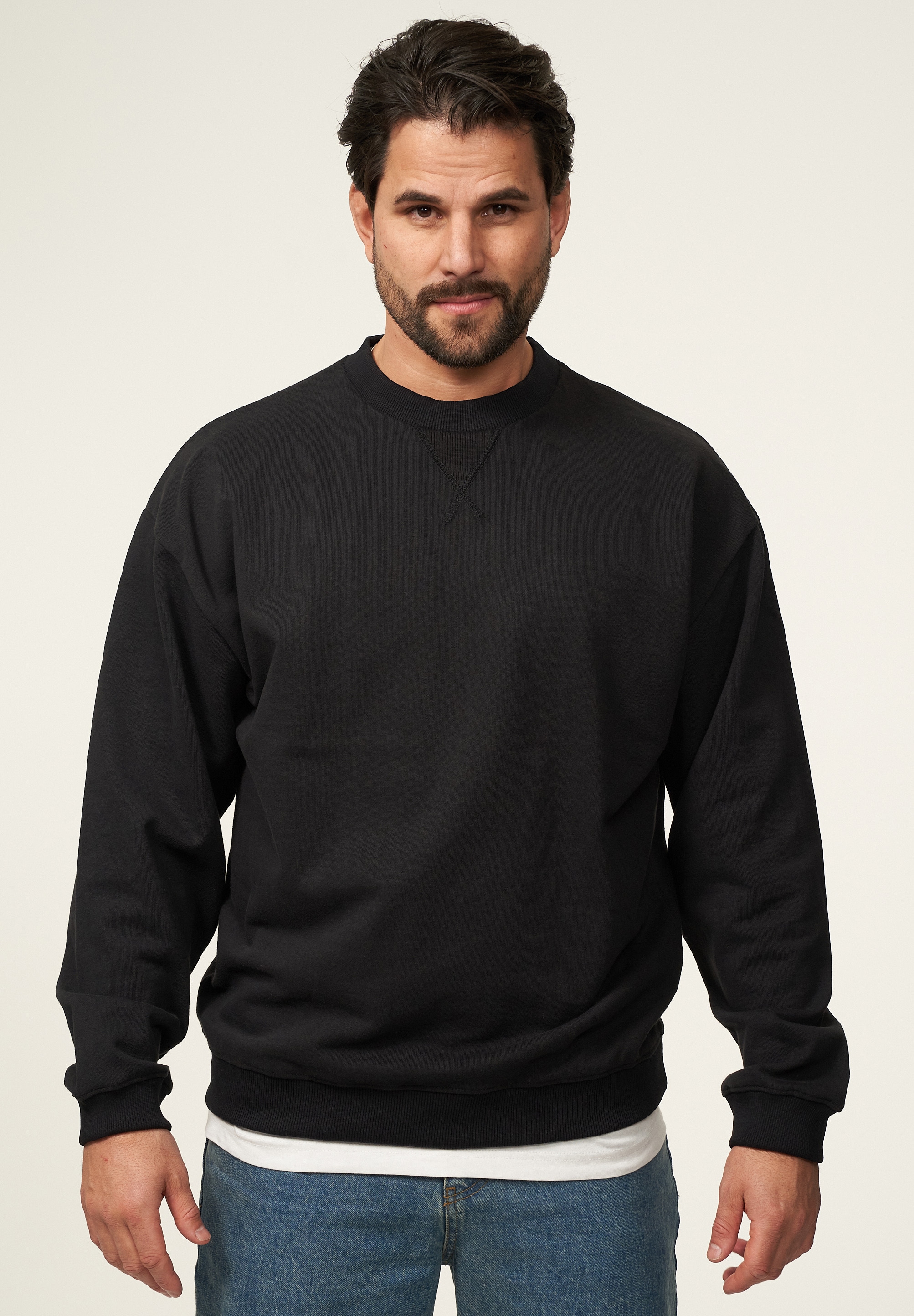 SOULSTAR Sweatshirt »Oversize Crew-Neck Pullover Sweater für Herren«, Herren Oversize Pullover mit Rundhals-Ausschnitt Crew-Neck Sweater
