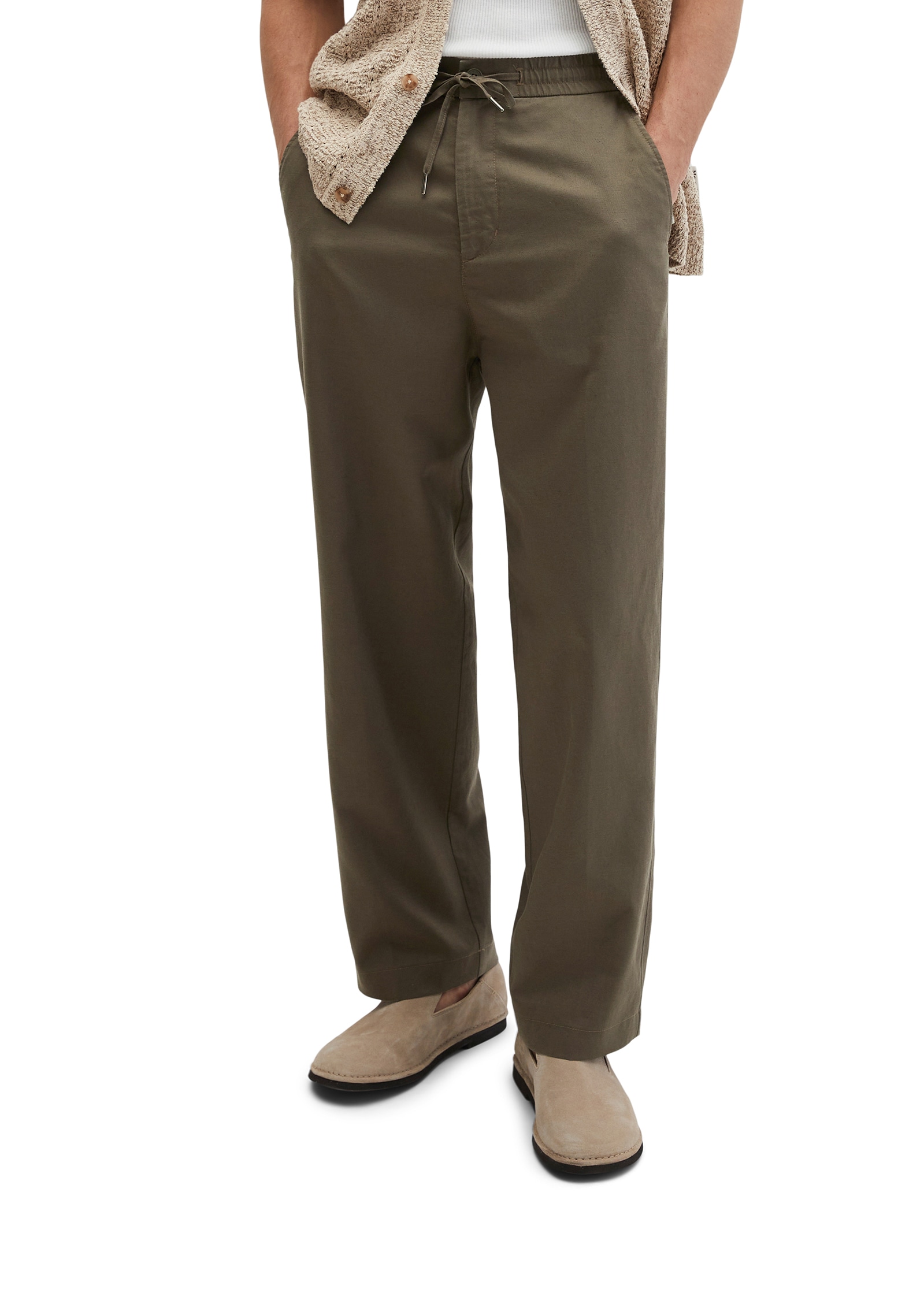 Marc O'Polo Chinohose »DFB Travel Collection«  Model Mossbo Jogger wide aus TENCEL™ Lyocell -Leinen-Mix