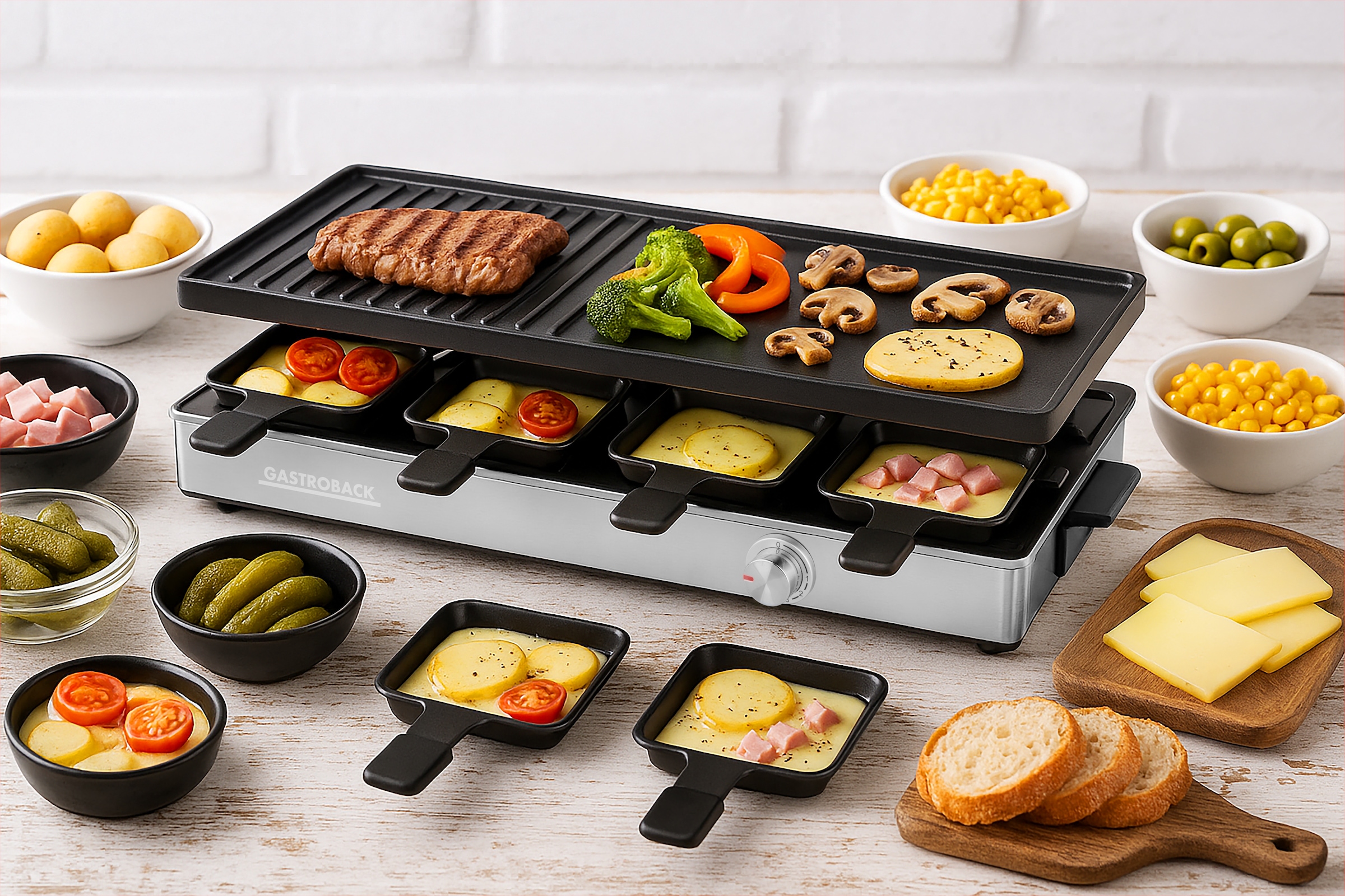 Gastroback Raclette »Raclette Grill & Pancake Station« 12 Stk. Raclettepfännchen