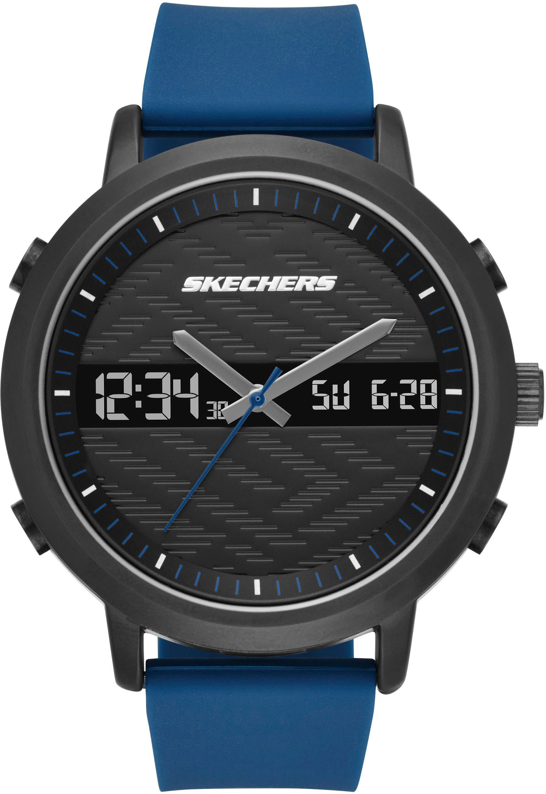 Skechers Chronograph »LAWNDALE«, Quarzuhr, Armbanduhr, Herrenuhr, Silikonarmband, digital,Stoppfunktion