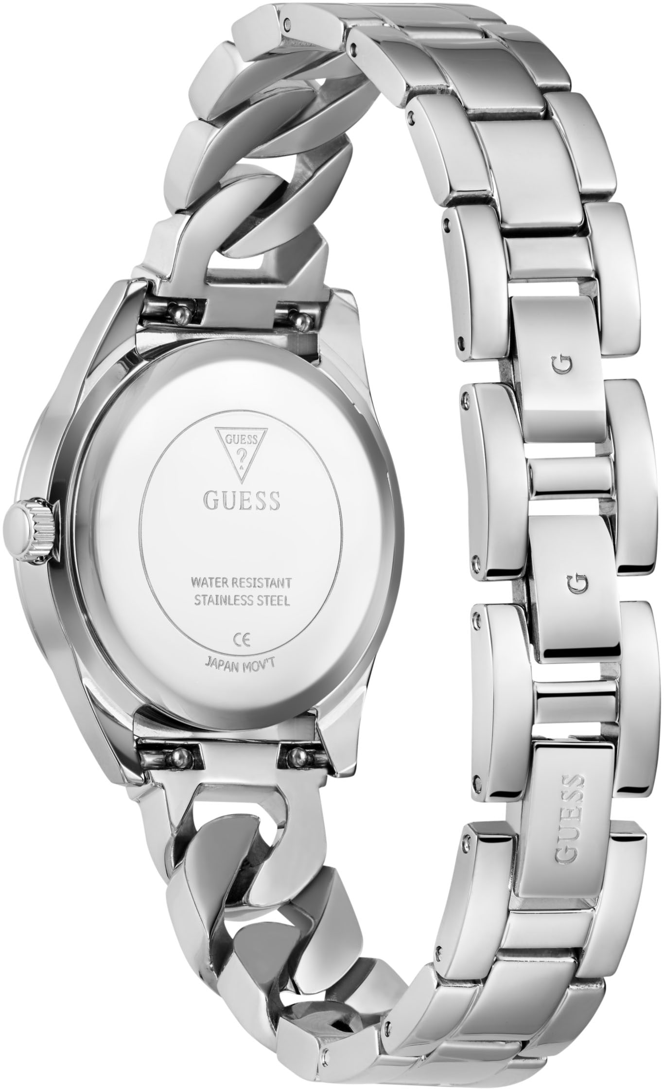 Guess Quarzuhr »SERENA« Armbanduhr, Damenuhr, Edelstahlarmband, Geschenkidee