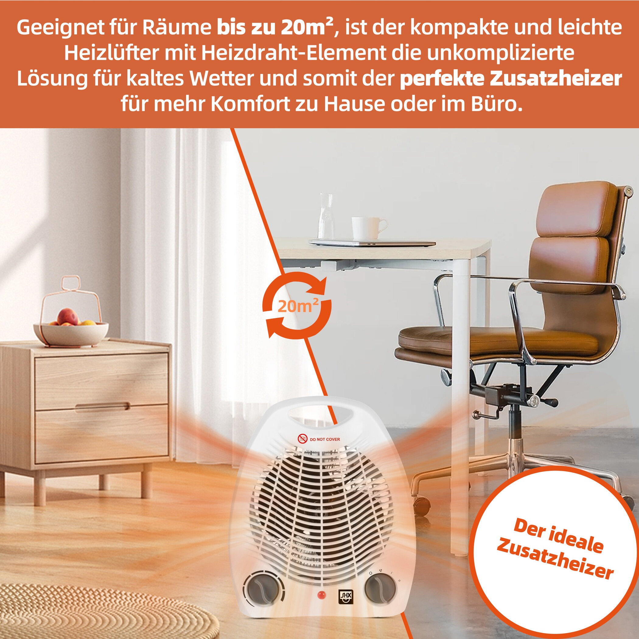 SHX Heizlüfter »SHX01HL2000«, 2000 W, einfache Bedienung, 2000W