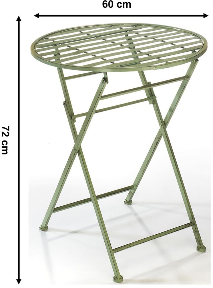 locker Beistelltisch »Tisch aus Metall antique green 60cm« 1 Stk. tlg.