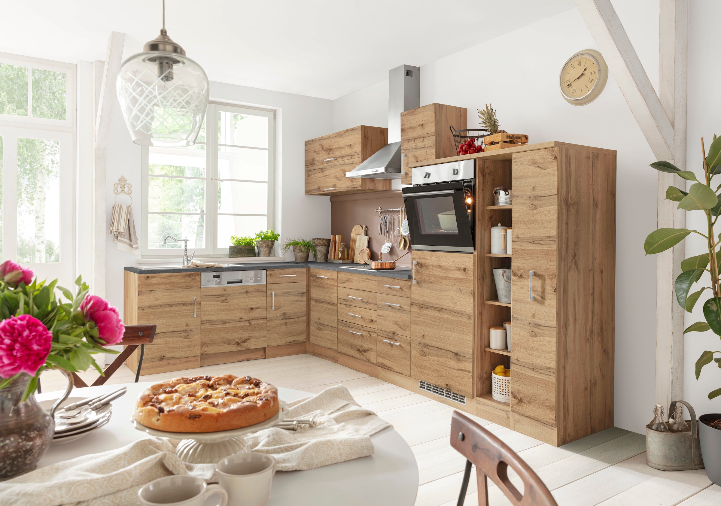 KOCHSTATION Winkelküche »KS-Colmar« ohne E-Geräte, Stellbreite 210/330 cm