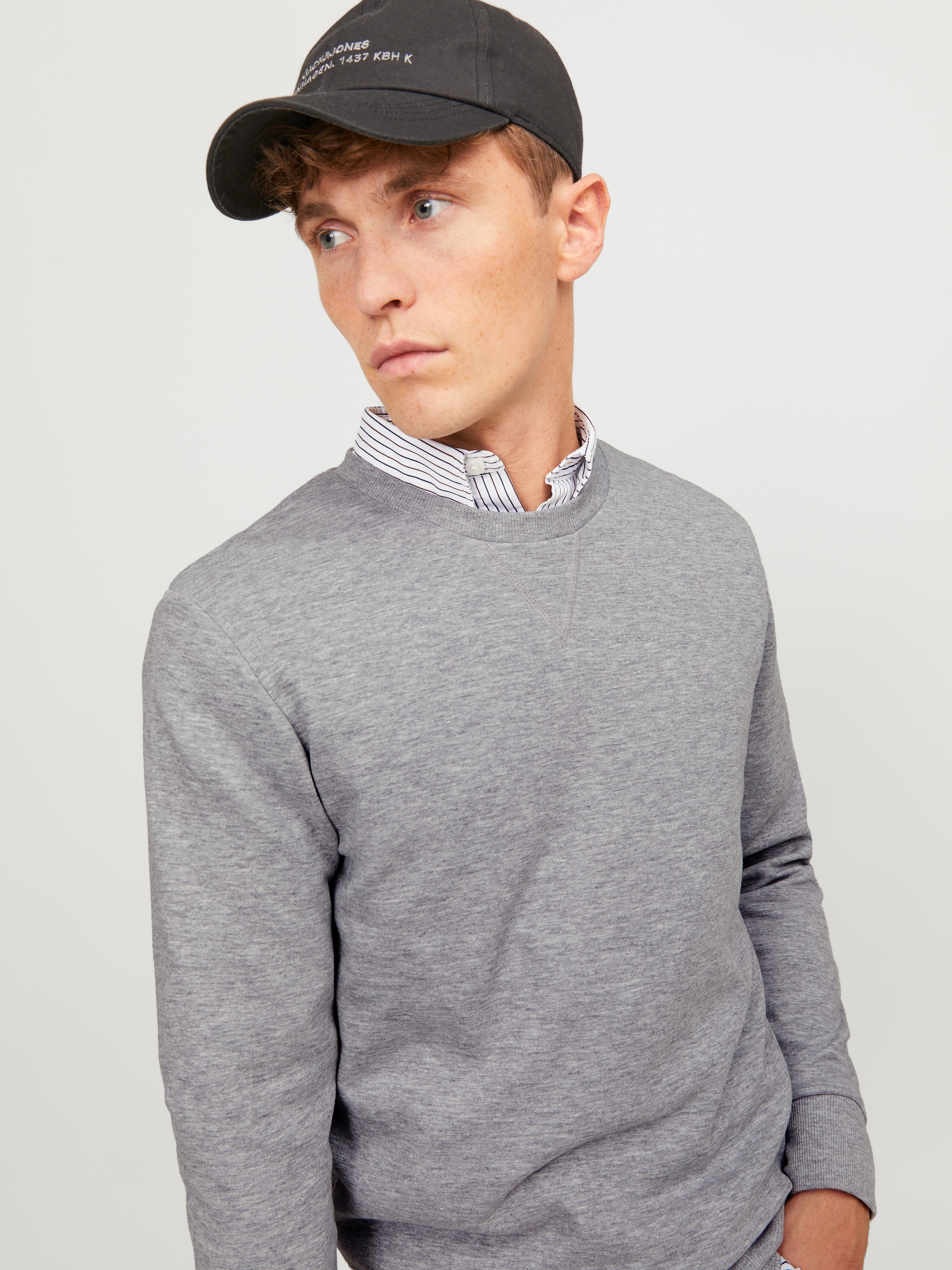 Jack & Jones Sweatshirt »JJEBASIC mit Flaglabel und weicher Baumwollmischung«, unifarben, modisch, regular fit, Baumwolle, Rundhals

