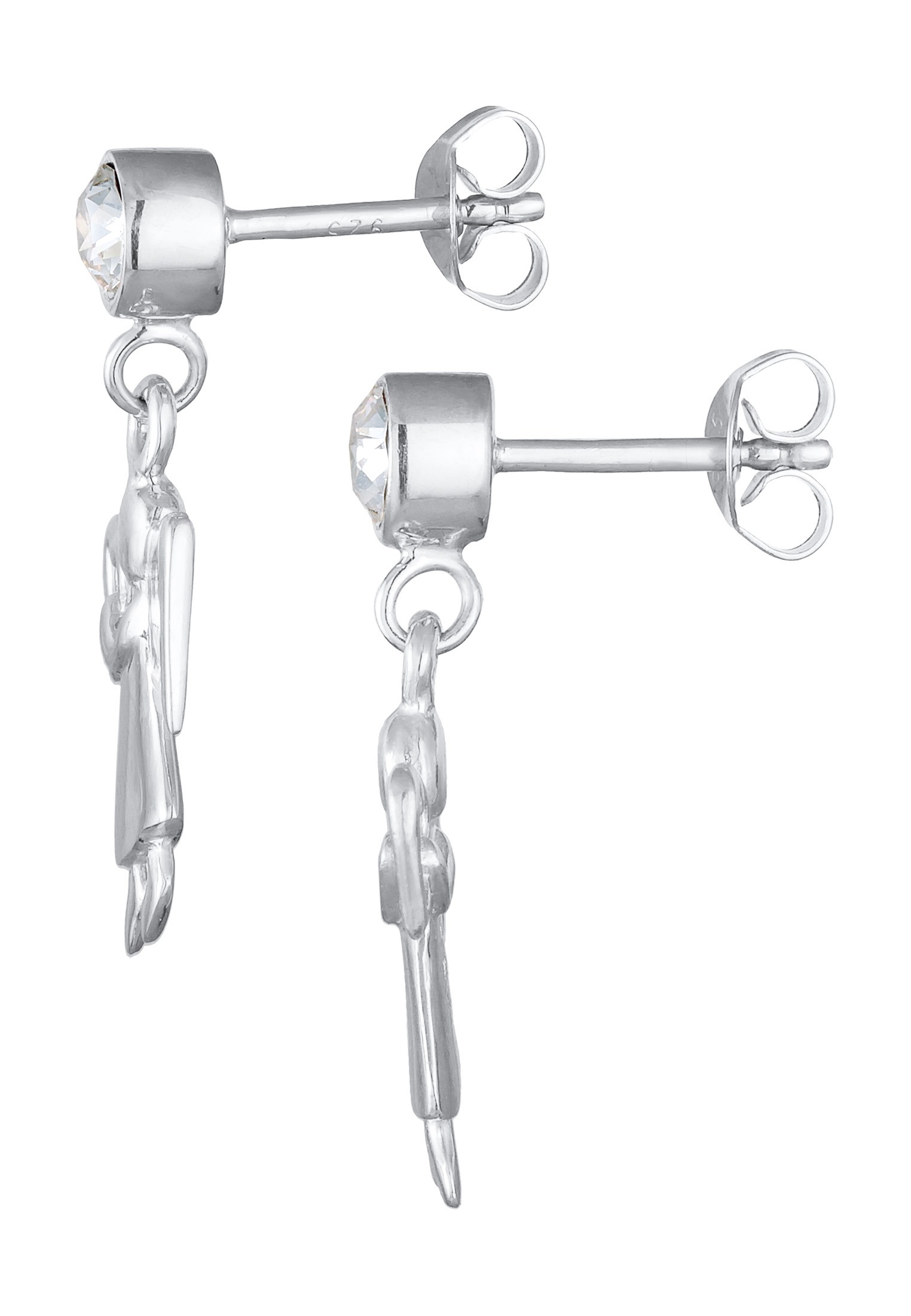 Elli Paar Ohrstecker »Ohrringe Elli Ohrringe Engel Herz Talisman Kristalle 925 Silber«