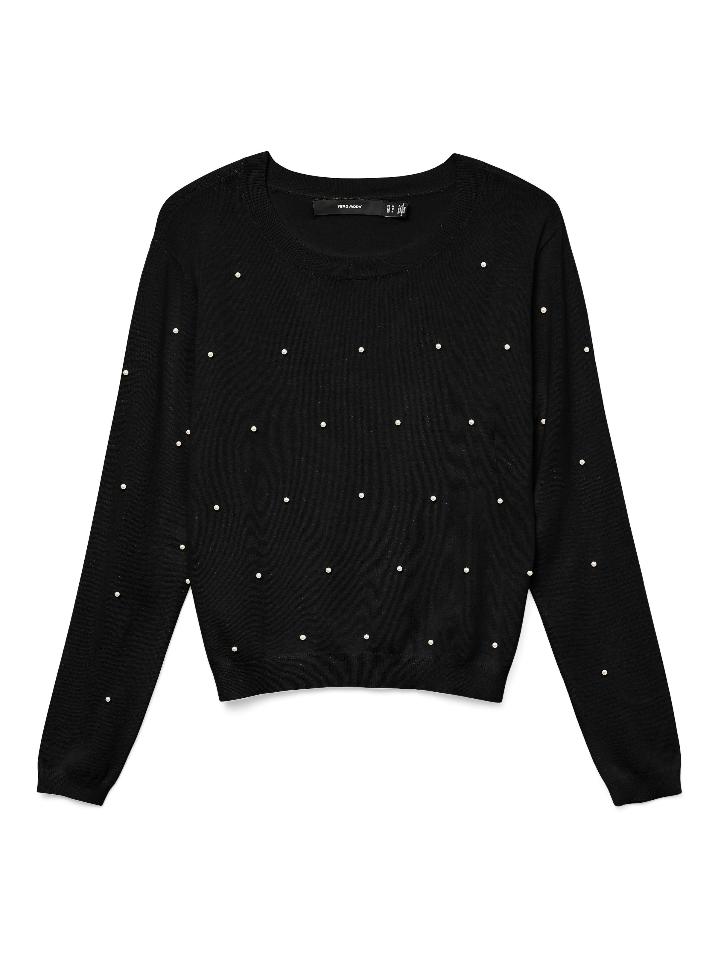 Vero Moda Rundhalspullover »VMGLORY PEARL LS O-NECK PULLOVER BOO«