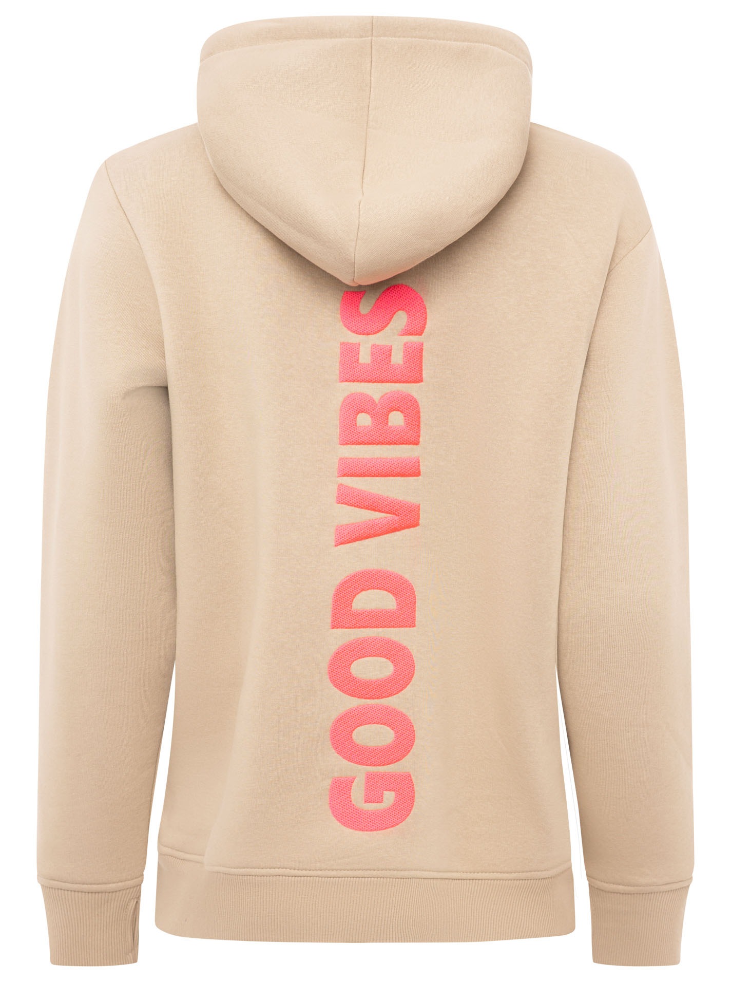 Zwillingsherz Hoodie »"Good Vibes"«, gestickter Schriftzug, Kapuze, Langarm, Kängurutasche, Kordelzug
