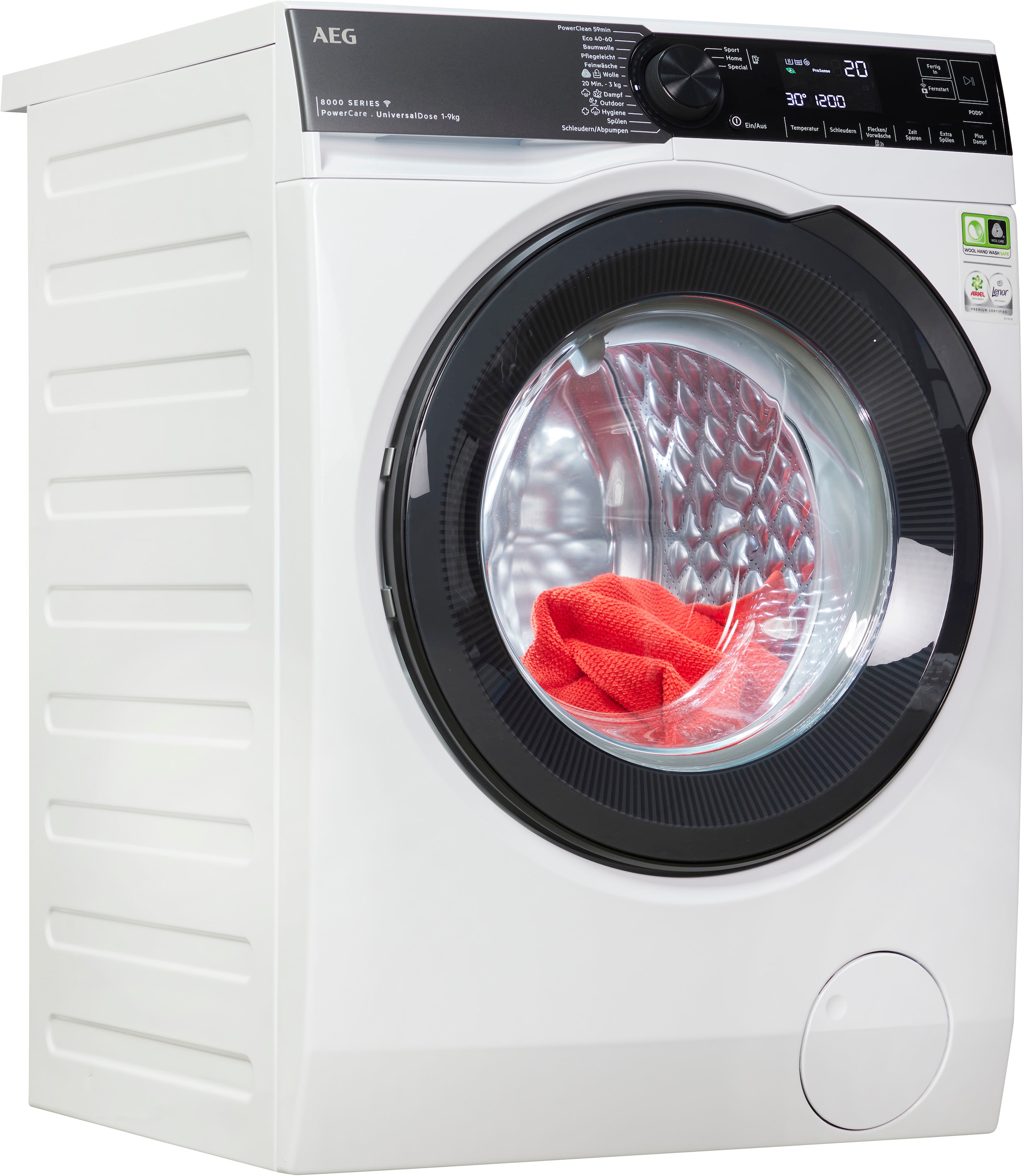 AEG Waschmaschine bei 1400 online U/min, - nur & PowerClean in LR8E75490, 30 Min. kg, °C »LR8E75490«, PowerCare, 9 bei Fleckenentfernung 8000 OTTO 59 Wifi