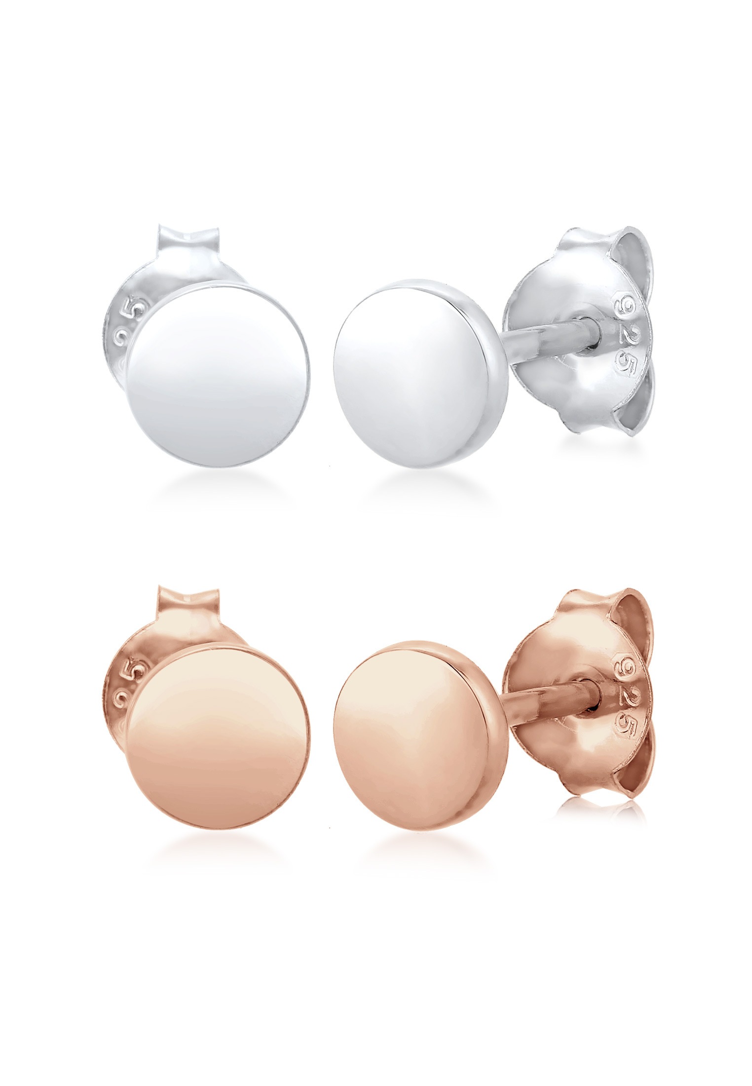 Elli Ohrstecker-Set »Ohrringe Ohrringset Plättchen Kreis 2er Set 925 Sterling Silber vergoldet«