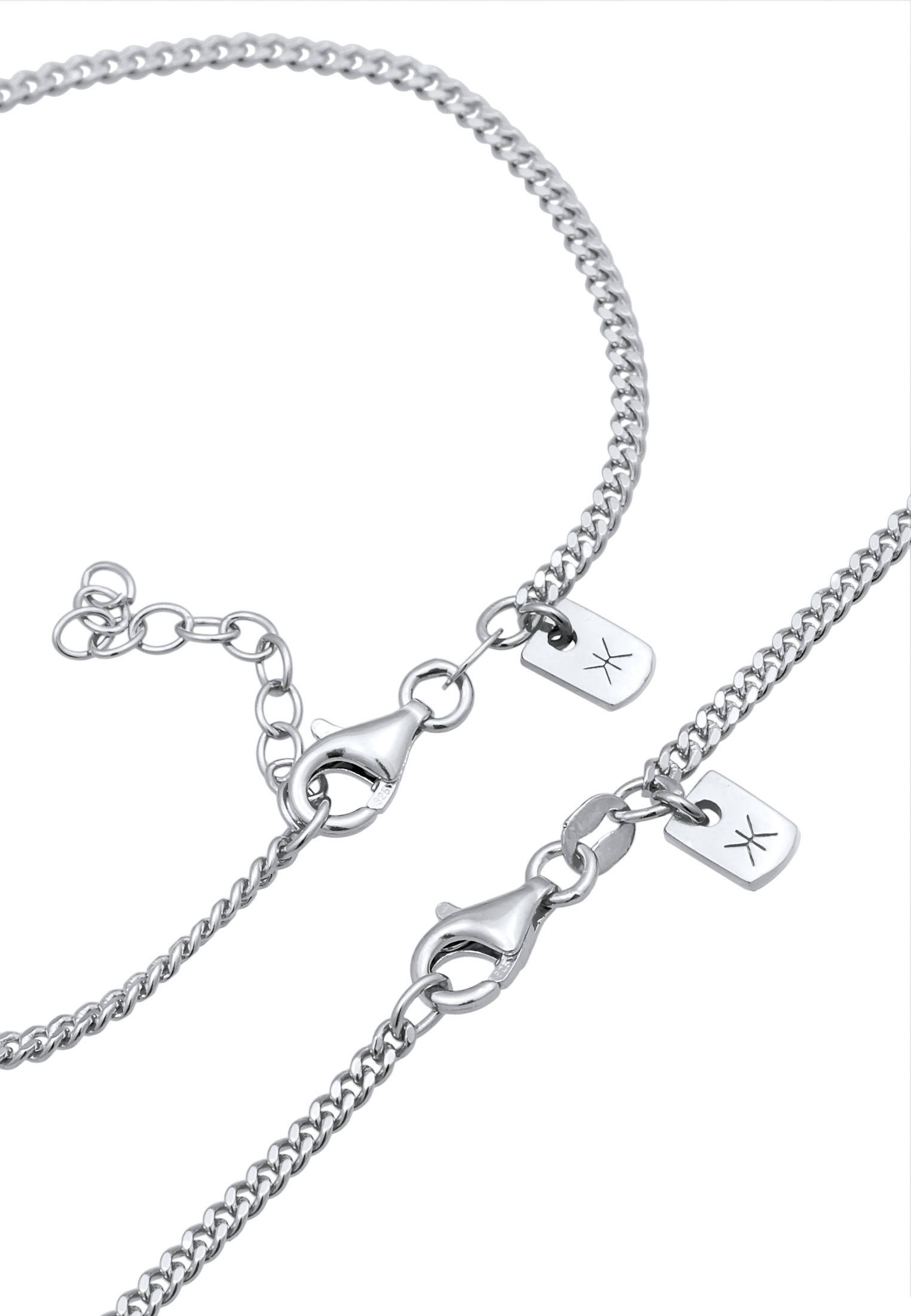 Kuzzoi Ketten und Armband Set »Schmuckset Panzerarmband Kette Basic 925 Silber«