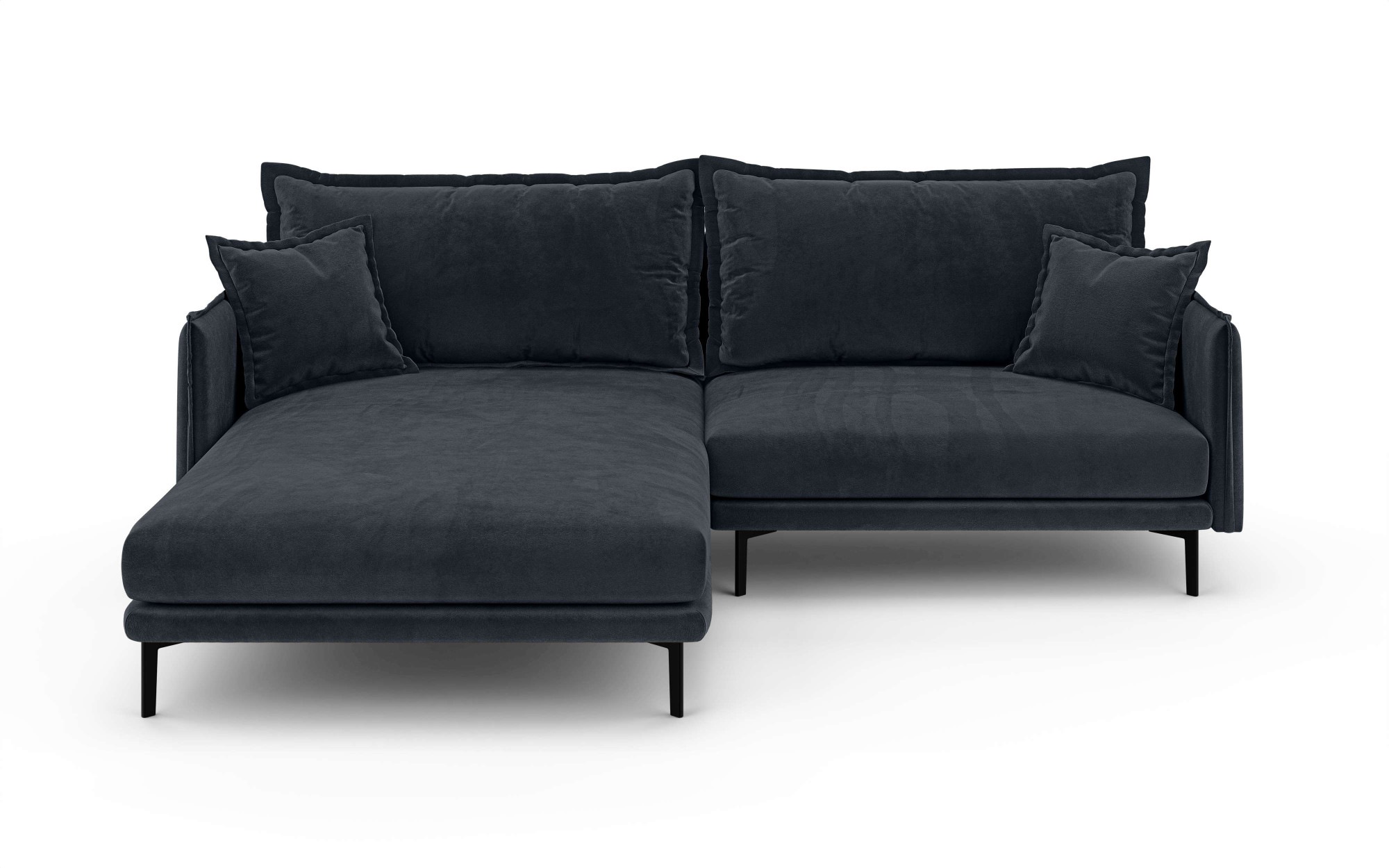 INOSIGN Ecksofa »ALEXANDRIA mit Recamiere rechts oder links bestellbar, moderne Bezüge«, L-Form mit Wellenunterfederung, Maße: B/H/T 246/86/190 cm