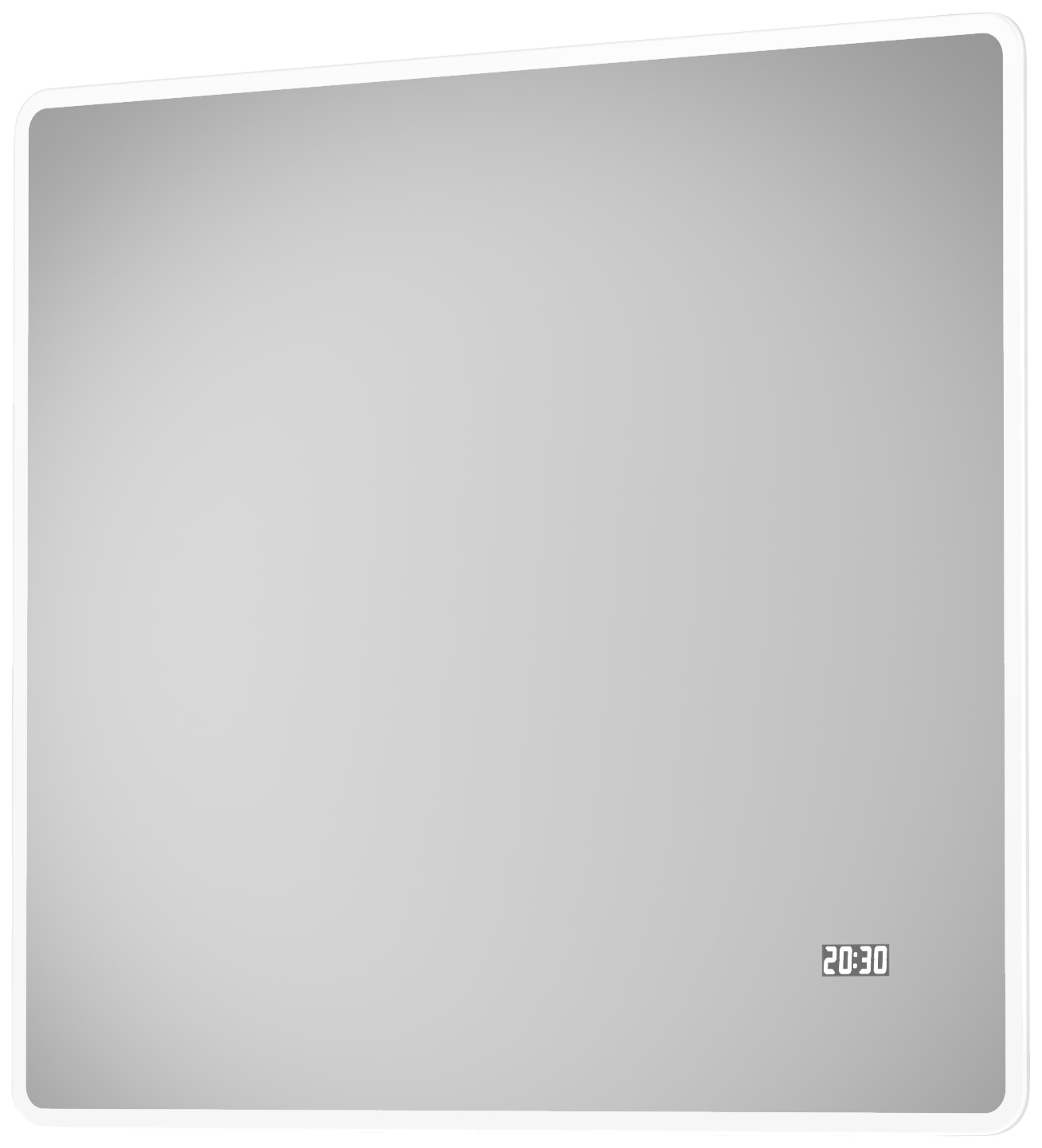 Badspiegel »Sun«, BxH: 80x70 cm, energiesparend, mit Digitaluhr