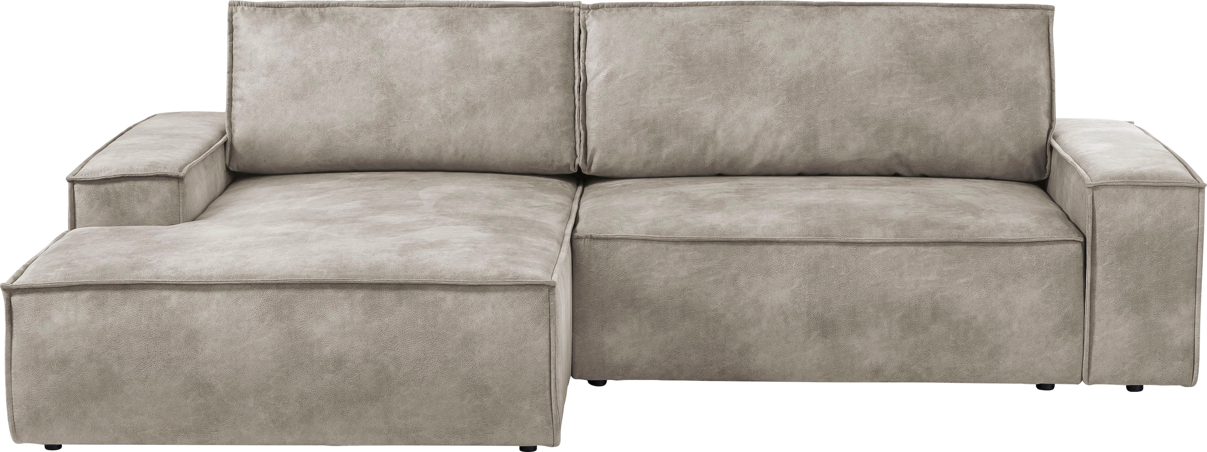 Home affaire Ecksofa SHERWOOD Schlafsofa 267 cm, L-Form, Schlaffunktion mit Bettkasten (210x136 cm), Cord, Vintage, Samtvelours