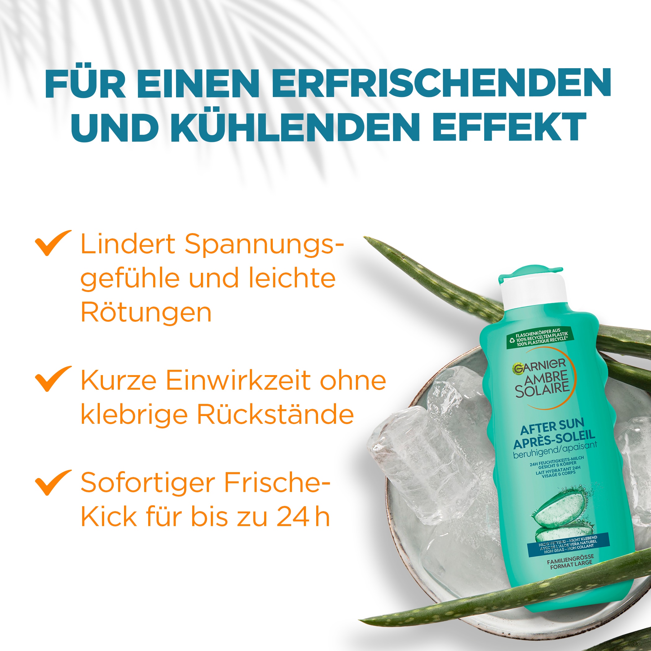 GARNIER After Sun-Milch »Garnier After Sun Milk«, Spendet Feuchtigkeit, wirkt Spanungsgefühlen und Rötungen entgegen.