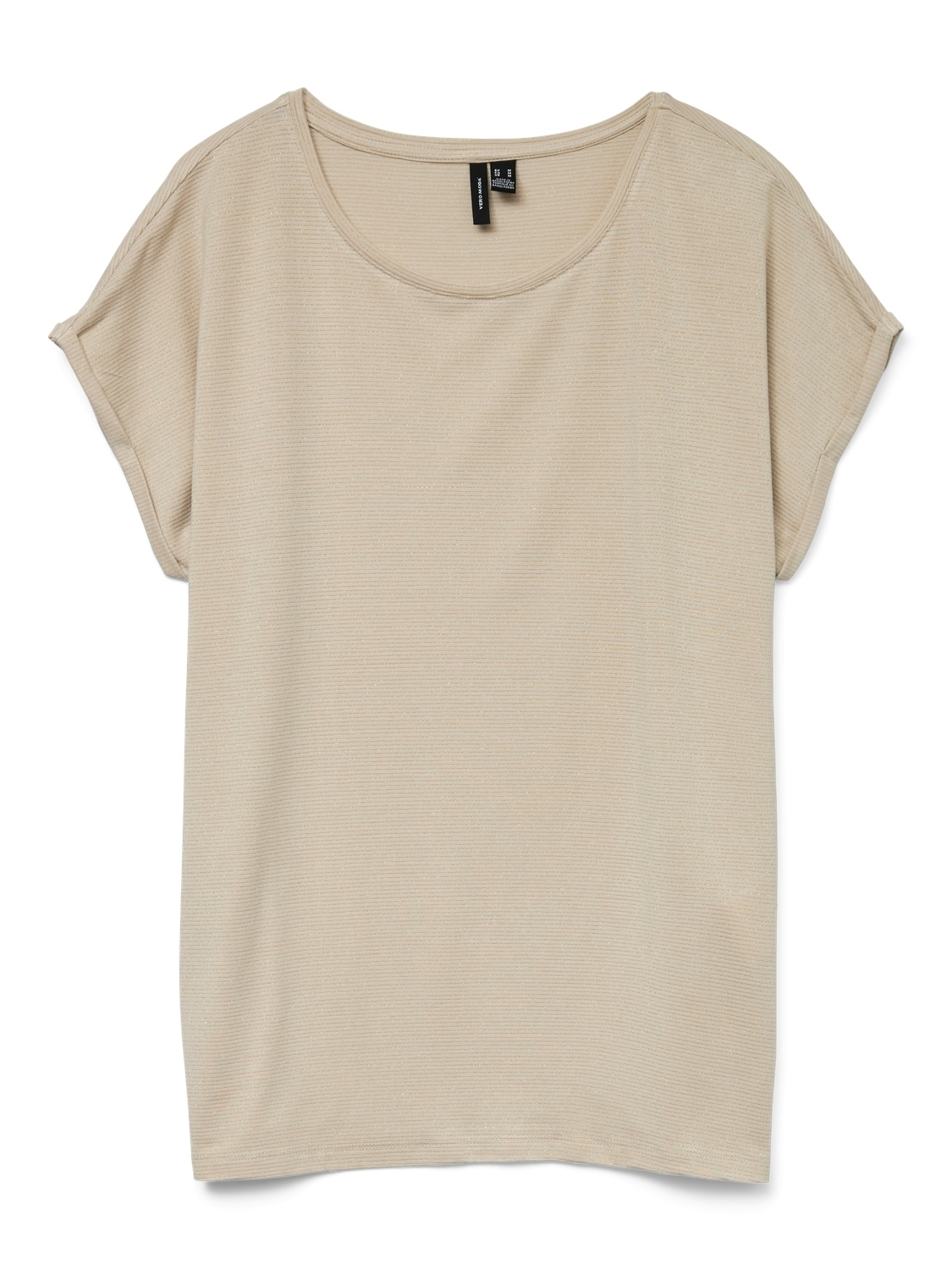 Vero Moda Rundhalsshirt »VMLAVA PLAIN SS TOP LUREX STRIPE«