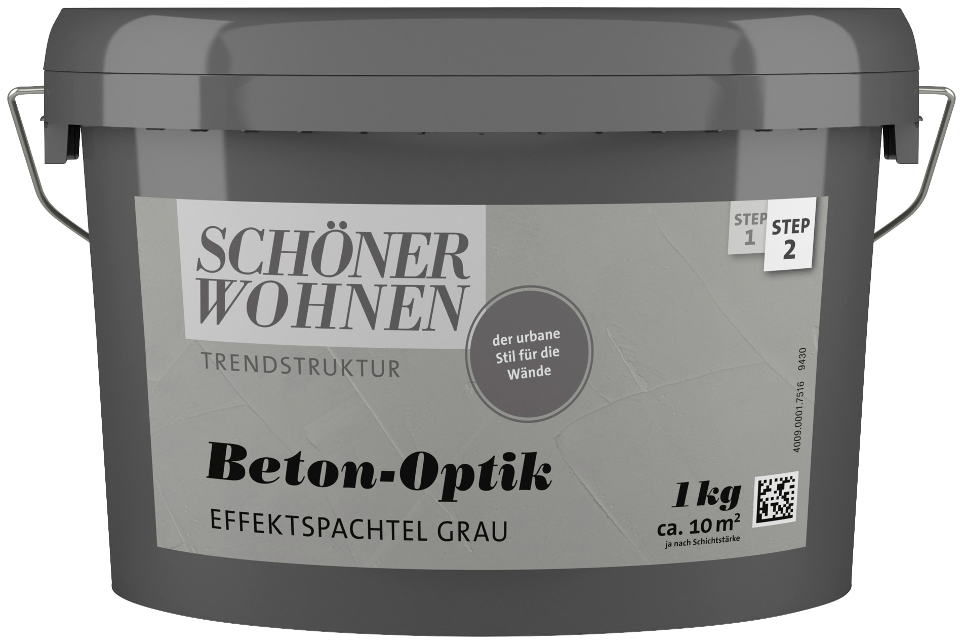 SCHÖNER WOHNEN-Kollektion Spachtelmasse »Betonoptik Effektspachtel«, 1 kg, grau,...