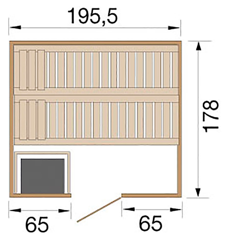weka Sauna »Bergen«, 7,5 kW-Ofen mit digitaler Steuerung