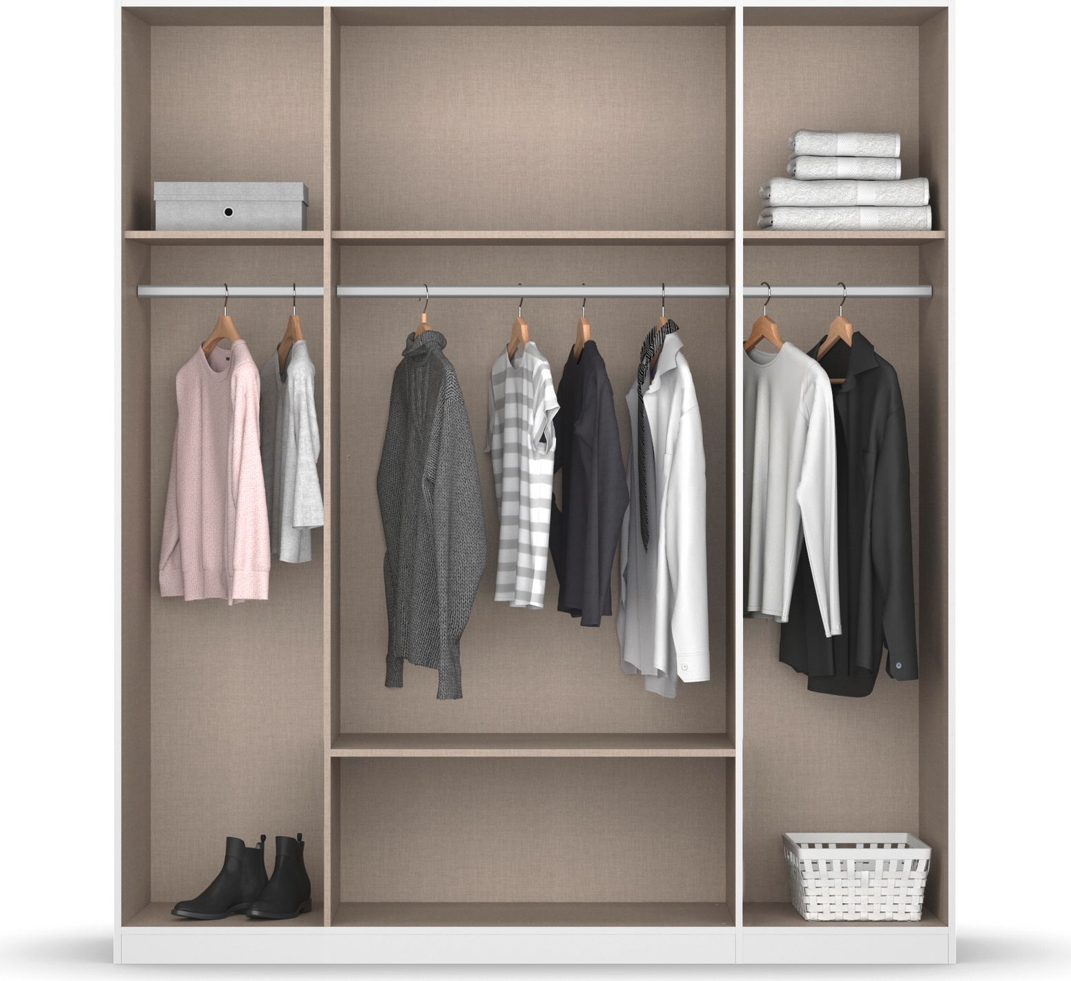 rauch Drehtürenschrank »Kleiderschrank Schrank Garderobe Wäscheschrank GAMMA in 3 Breiten«, mit 6 Schubladen, in schlichtem Design TOPSELLER MADE IN GERMANY