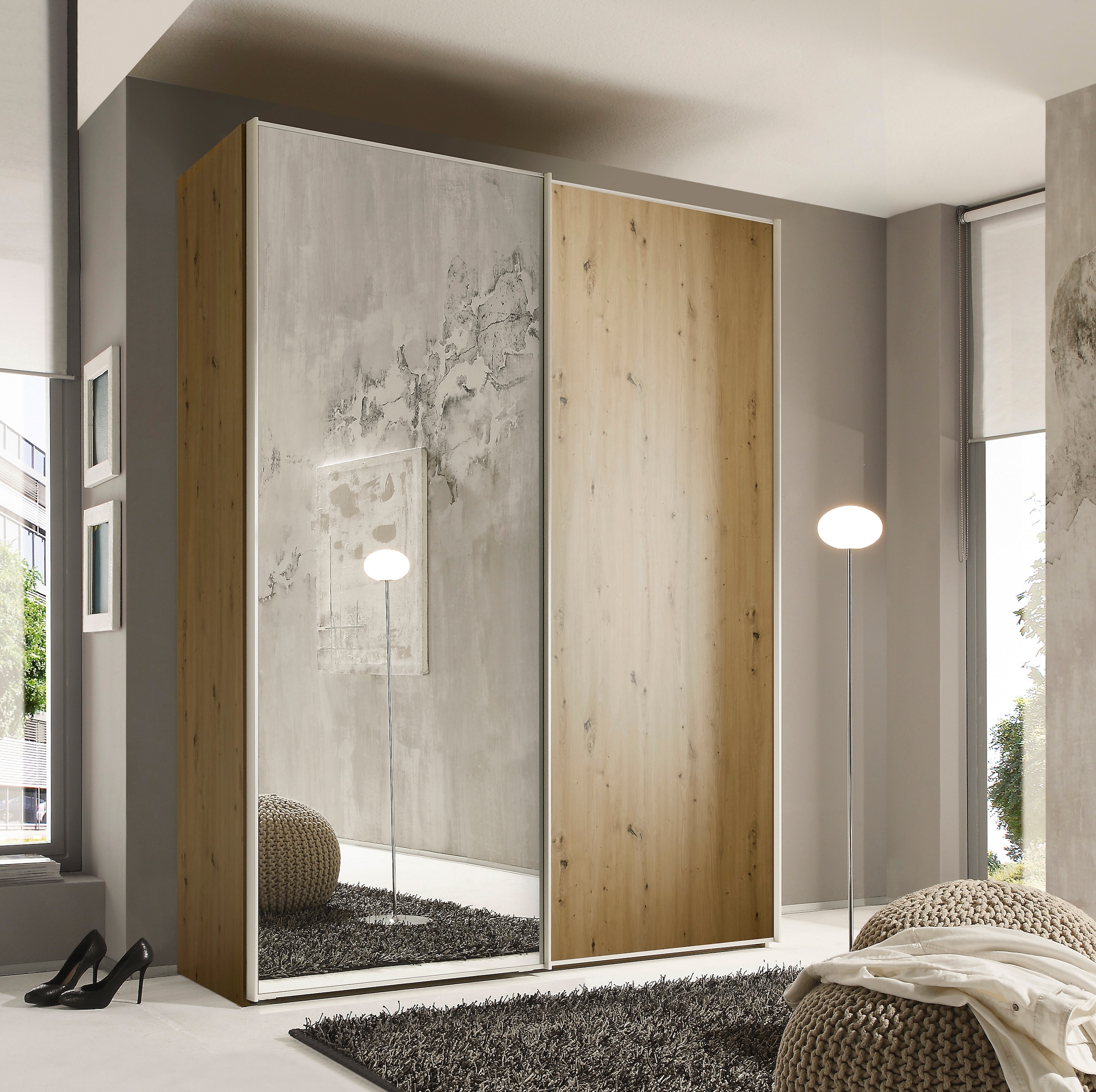 STAUD Schwebetürenschrank »Sinfonie Plus, edles Design in hochwertiger Qualität, Made in Germany« Mit Spiegeltüre und vier verschiedenen Ausstattungsvarianten