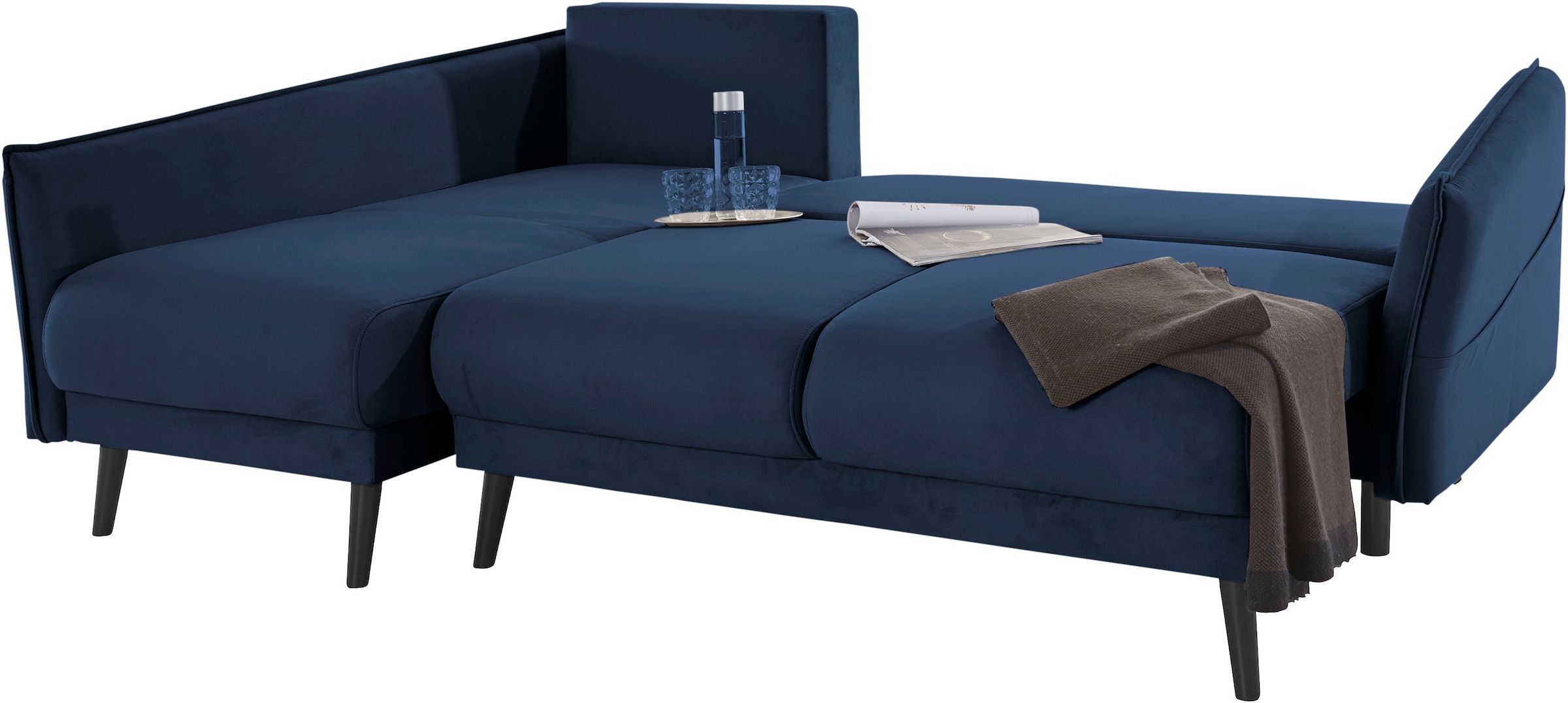 Home affaire Ecksofa »Asra L-Form« incl. Bettfunktion und Bettkasten, Seitentasche im Armteil, Federkern