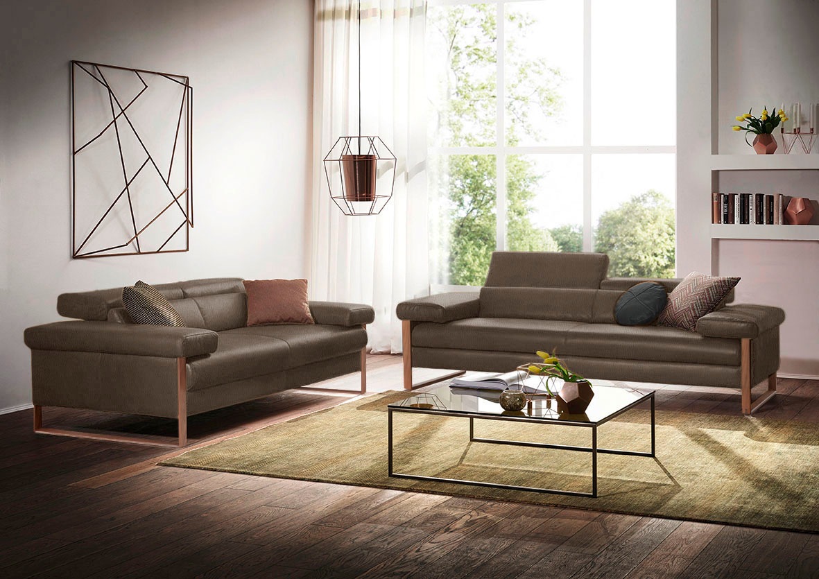 W.SCHILLIG 2-Sitzer »finn«, German Design Award 2016, Fußgestell Nussbaum natur, Breite 210 cm