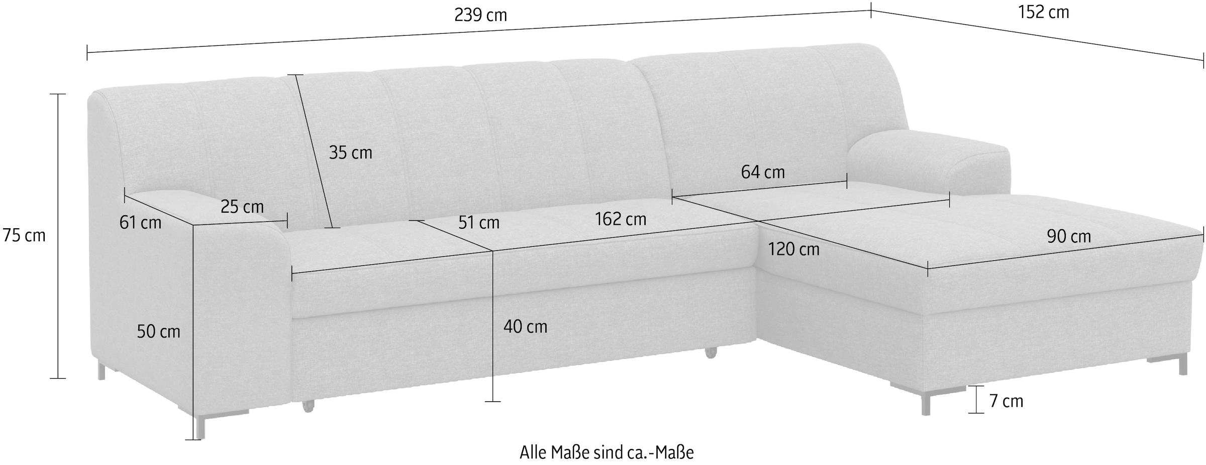 Home affaire Ecksofa »Balme L-Form« Inkl. Zierkissen, wahlweise mit Bettfunktion