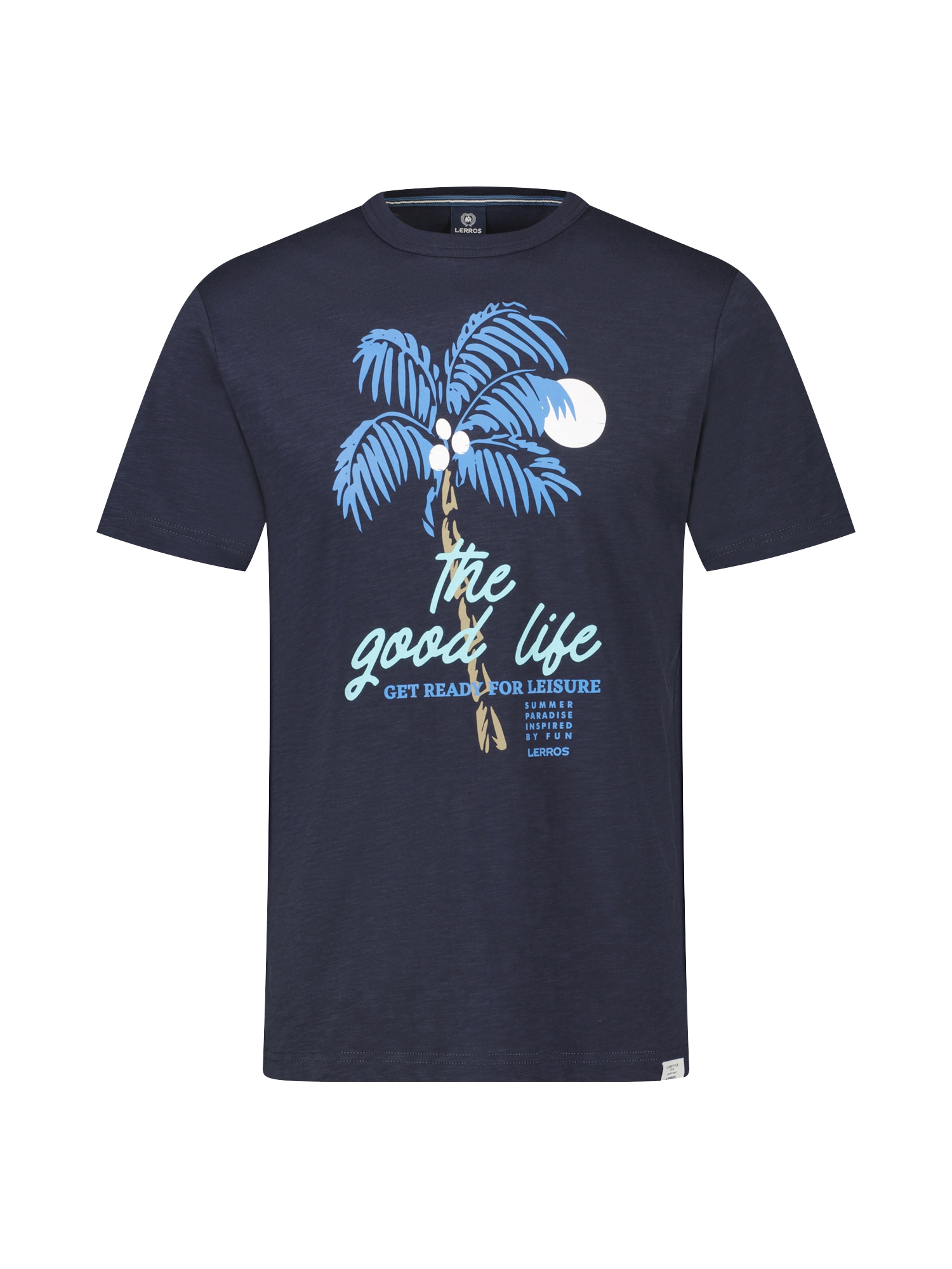 LERROS T-Shirt »LERROS Rundhals T-Shirt für Herren mit Palmenprint«