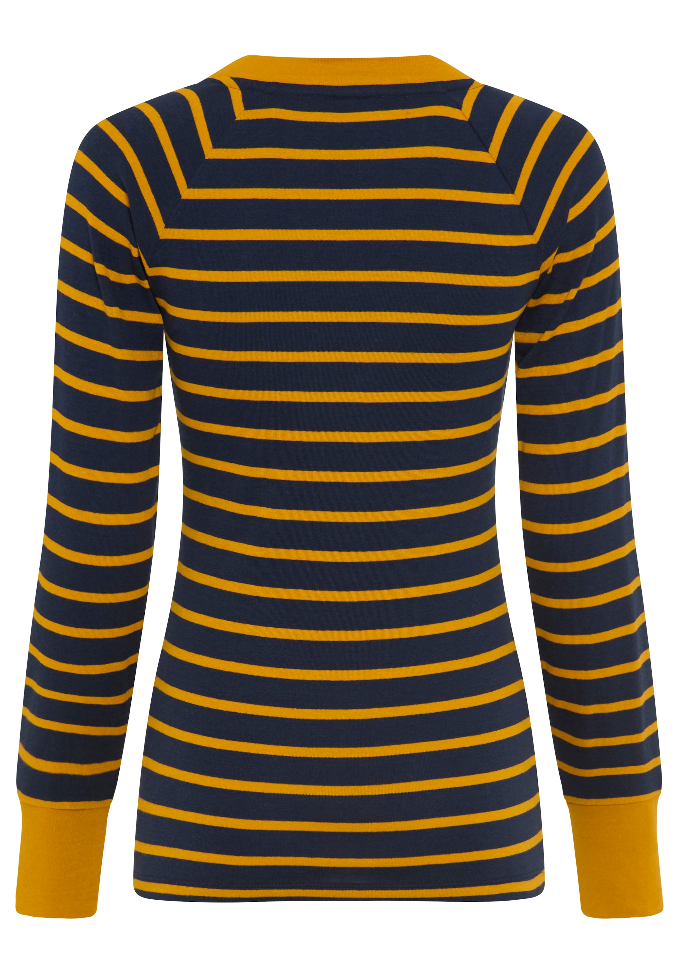 KangaROOS Langarmshirt mit Rundhals, hüftbedeckende Länge, figurbetonte Passform